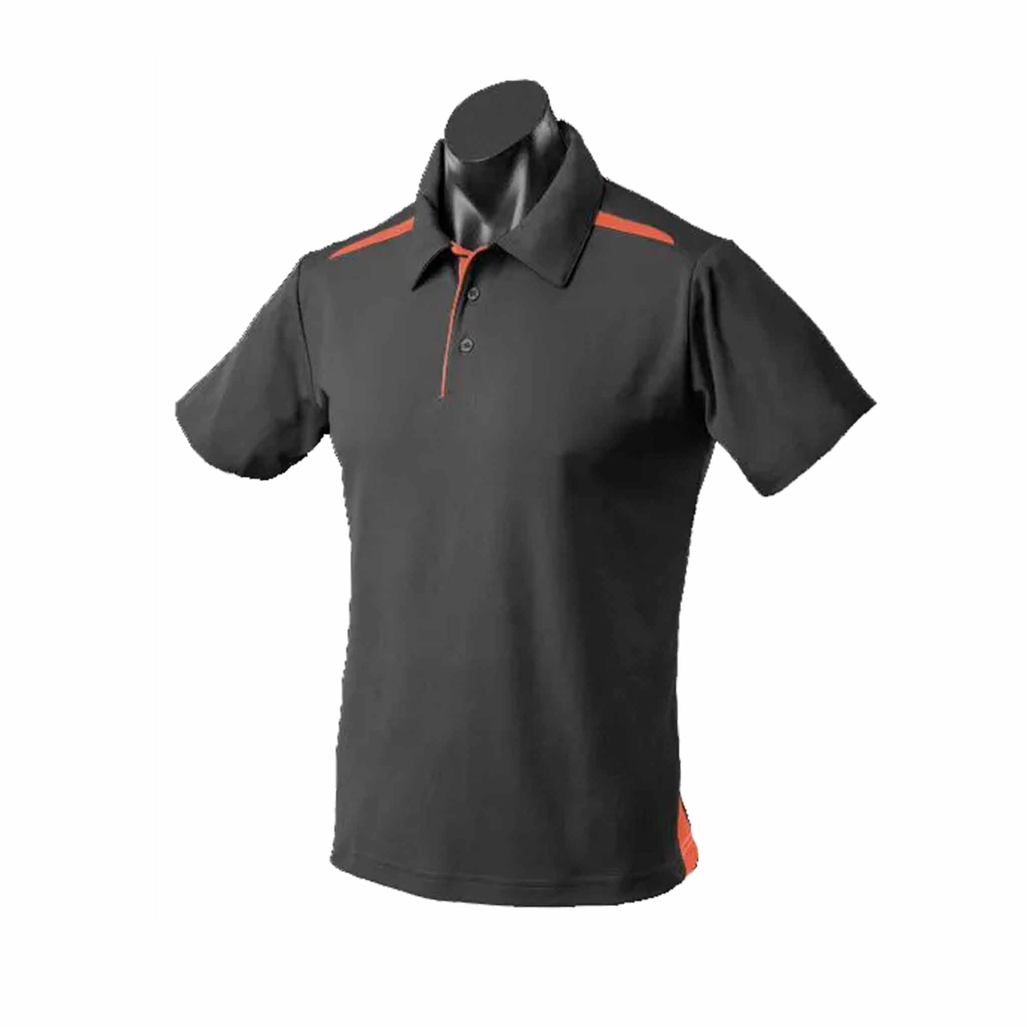 PATERSON MENS POLOS - BLACK/CONTRAST COLOUR - 1305