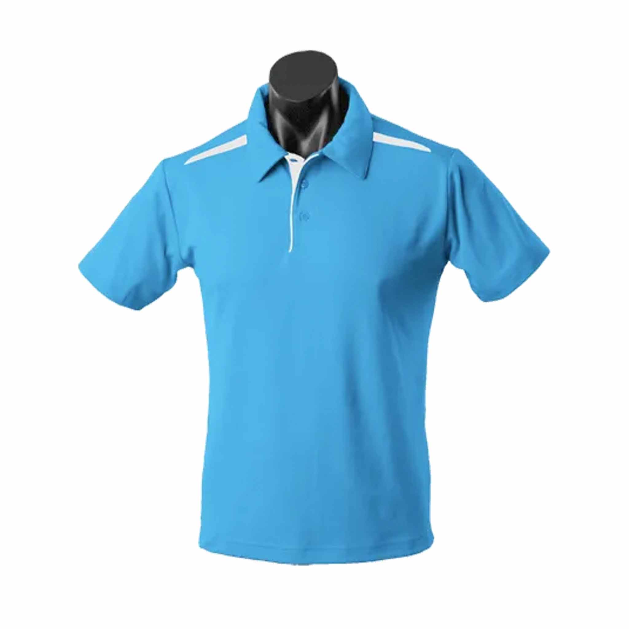 aussie pacific paterson mens polo in pacific blue white