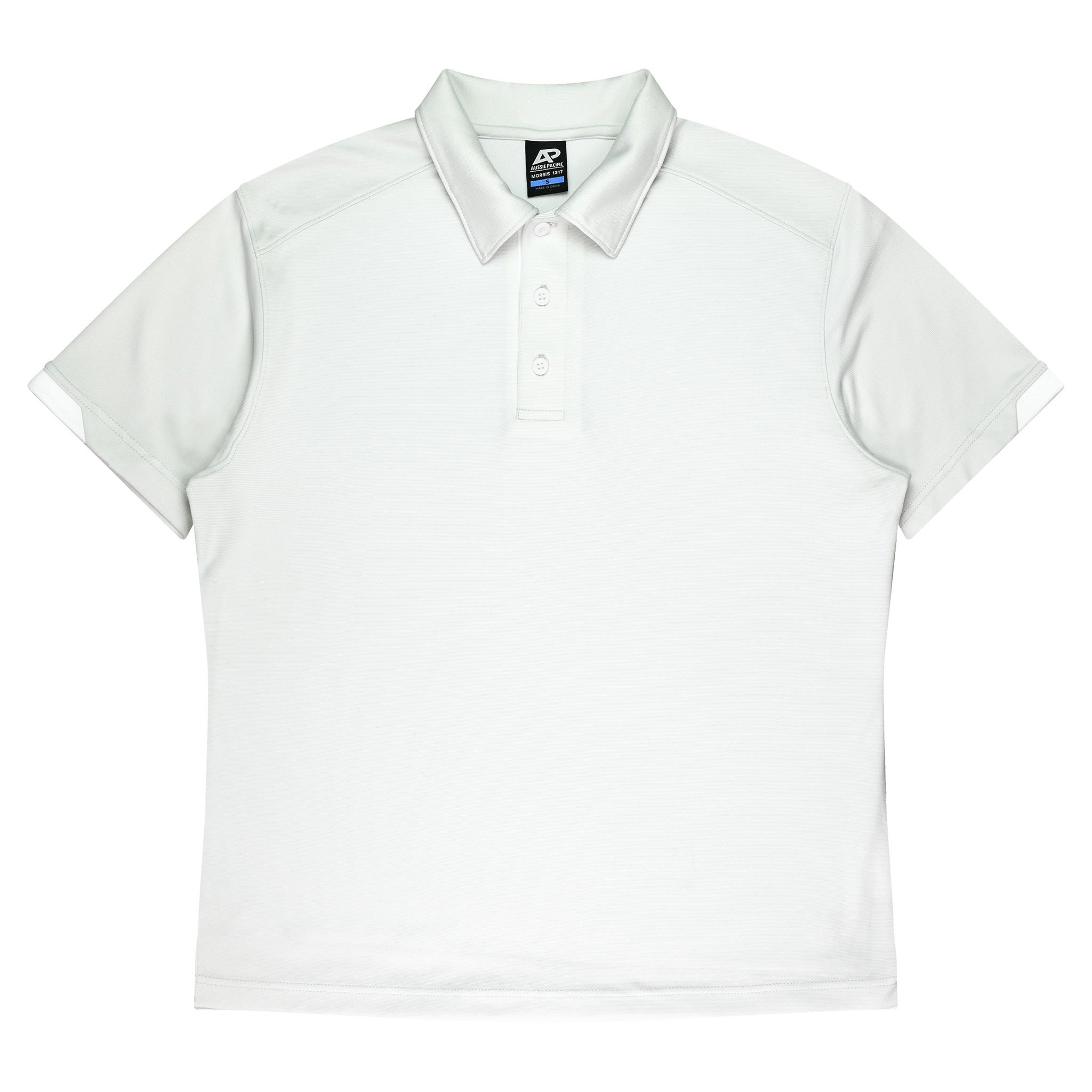 aussie pacific morris mens polo in light grey white