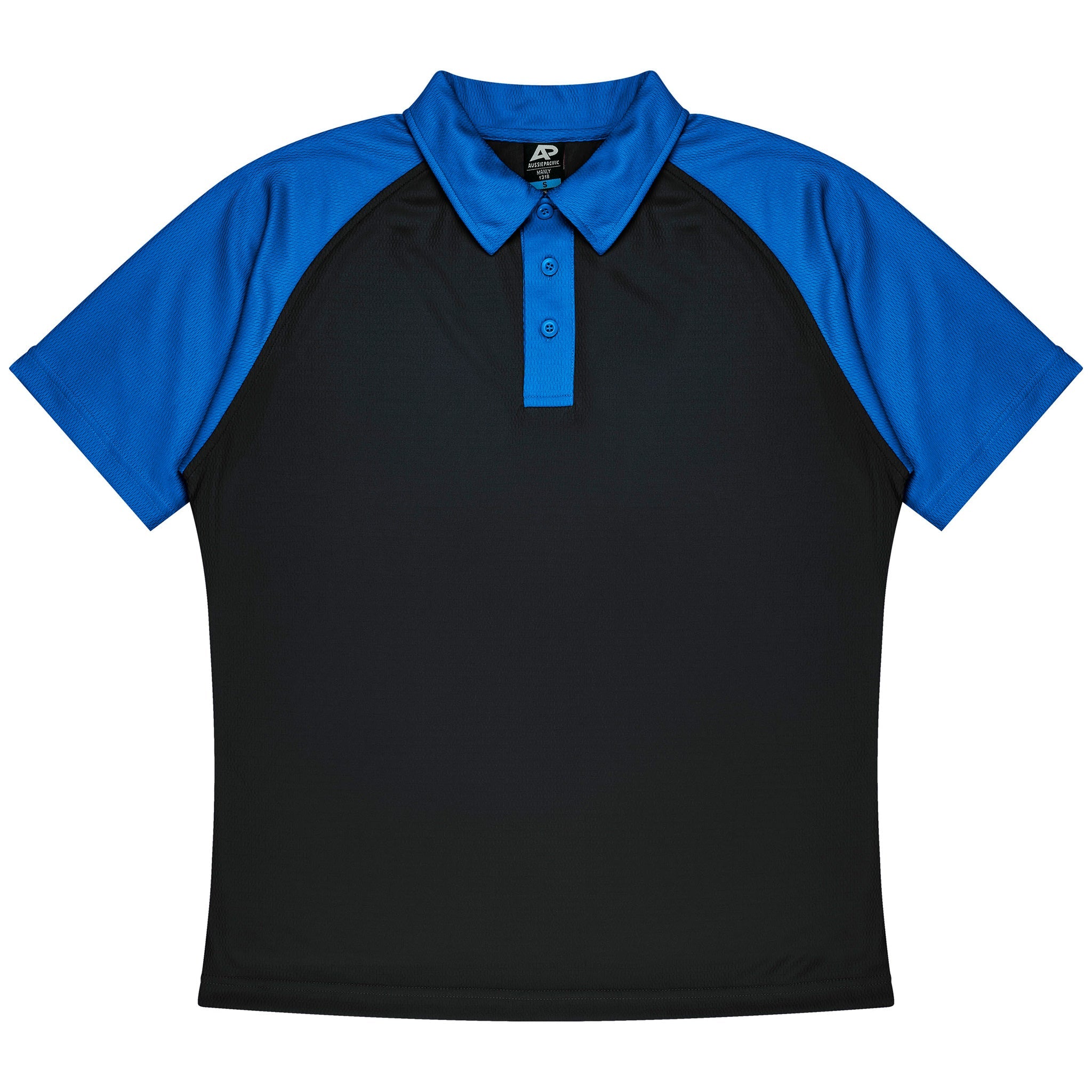 manly kids polo in black electric royal
