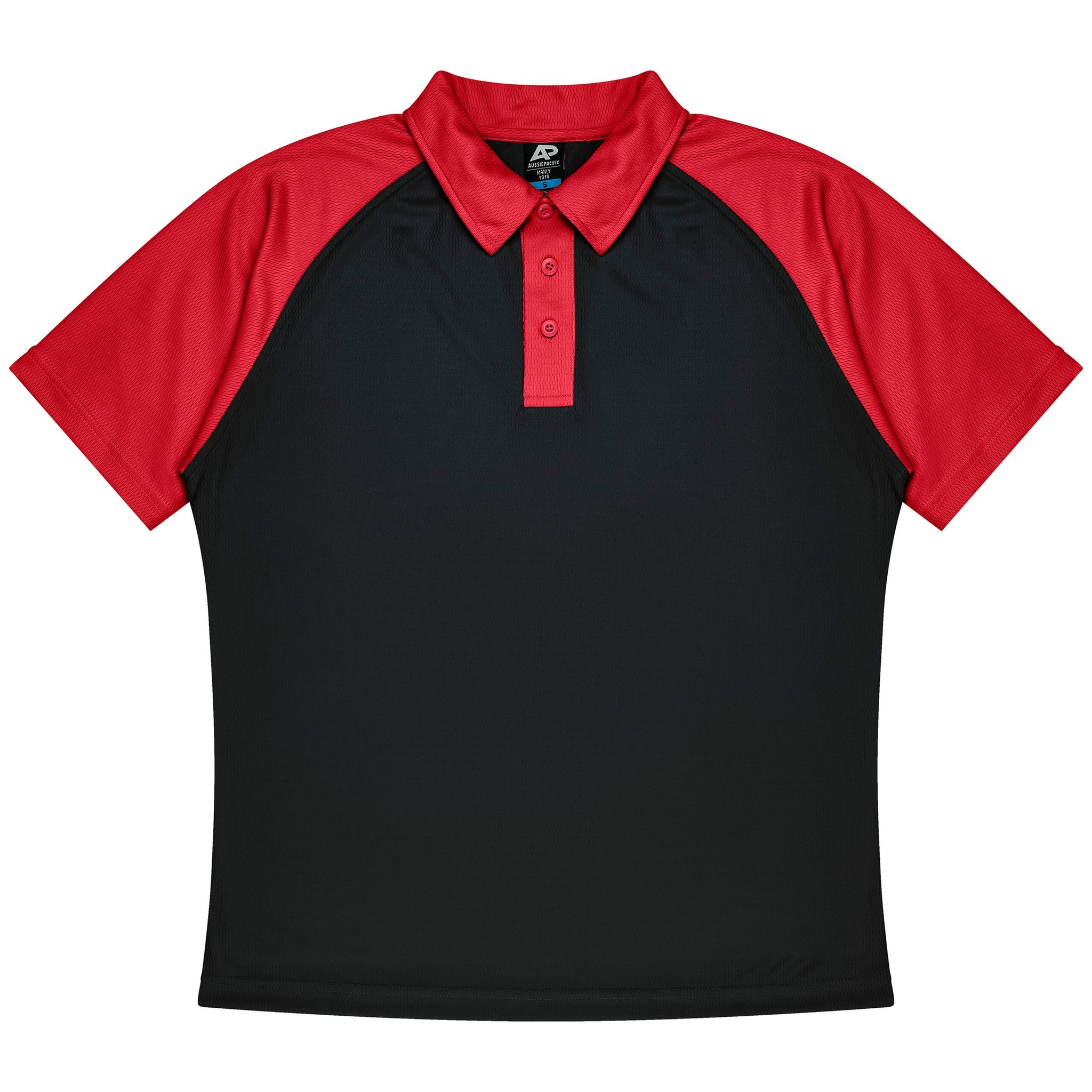manly kids polo in black red