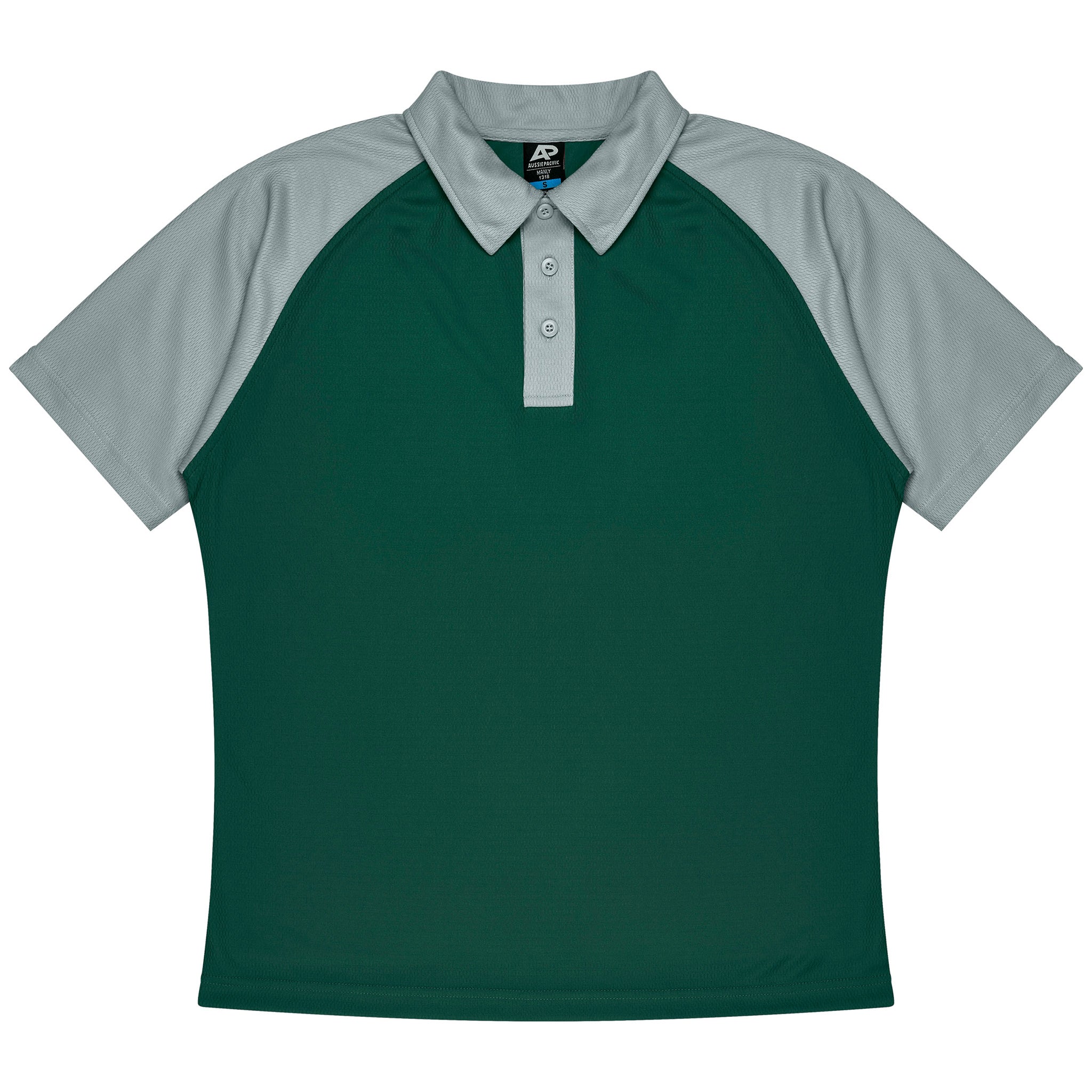 aussie pacific manly mens polo in bottle silver