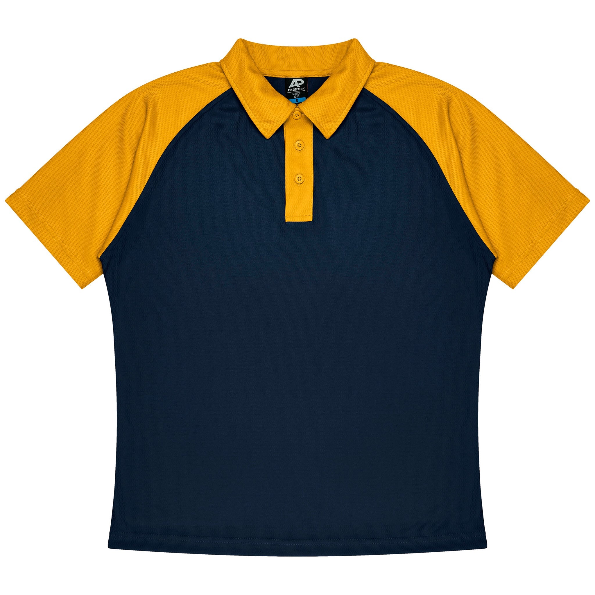 aussie pacific manly mens polo in navy gold