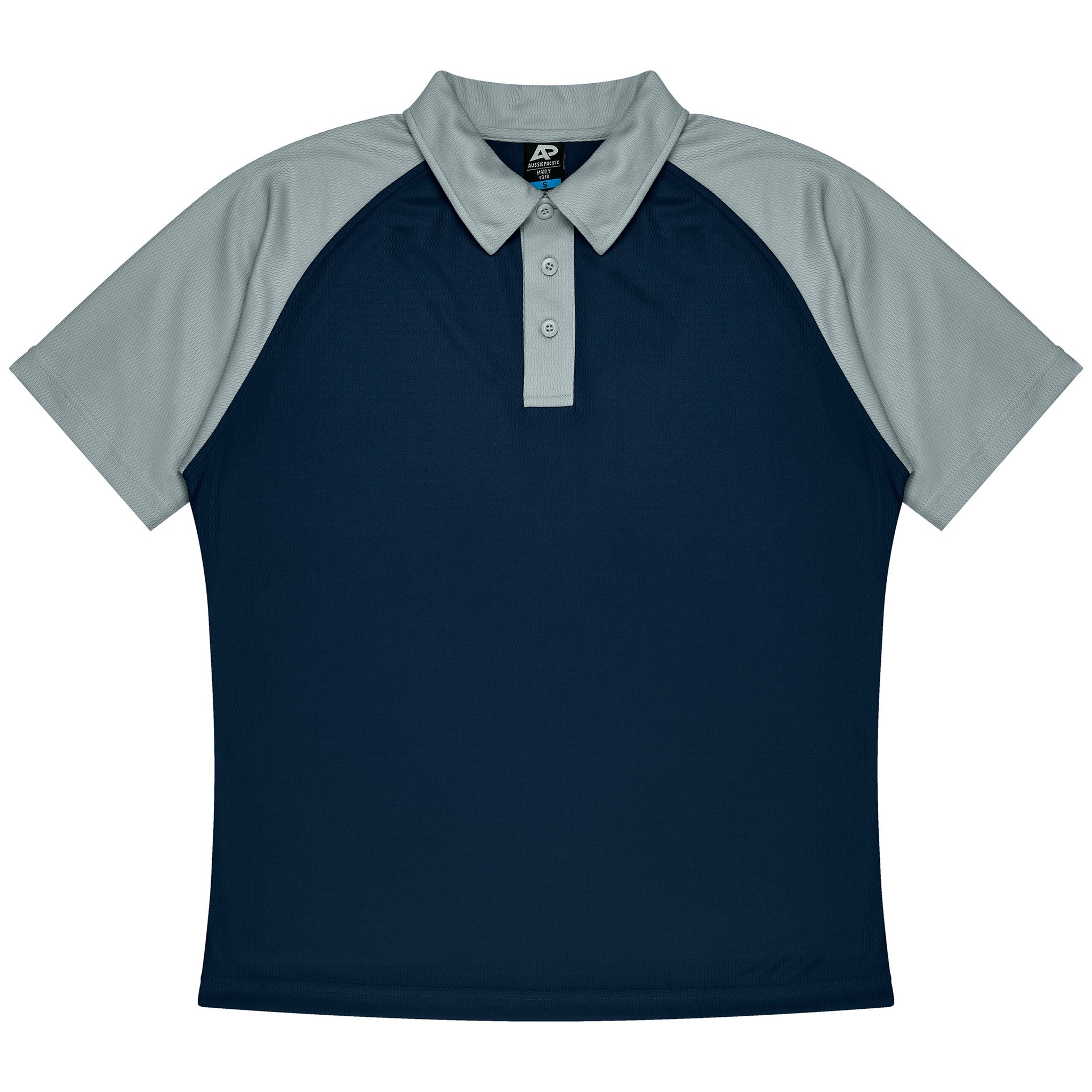 aussie pacific manly mens polo in navy silver
