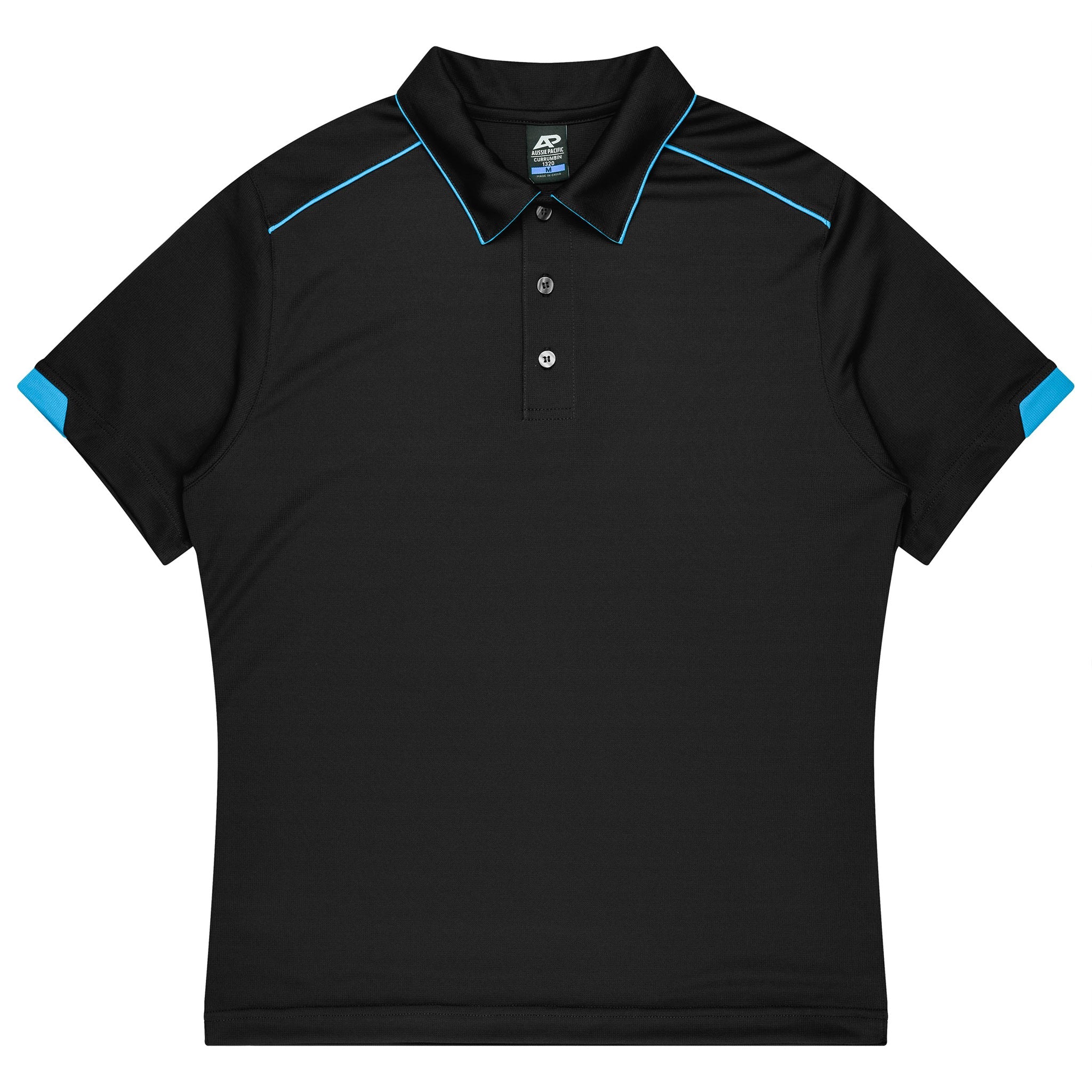 aussie pacific currumbin mens polos in black cyan