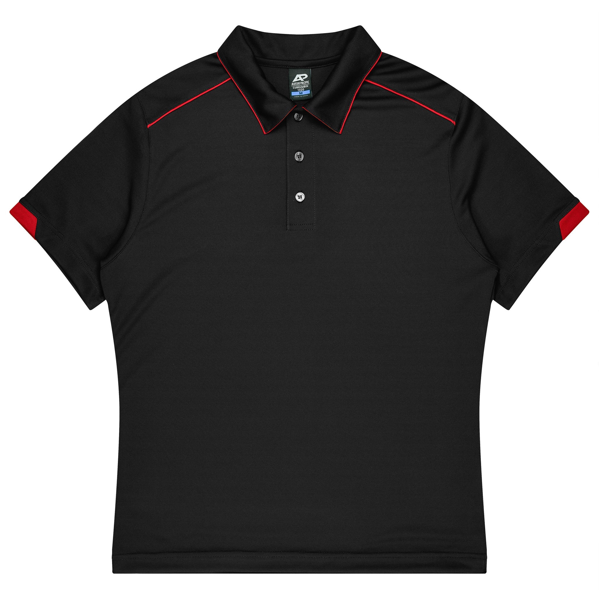 currumbin kids polo in black red