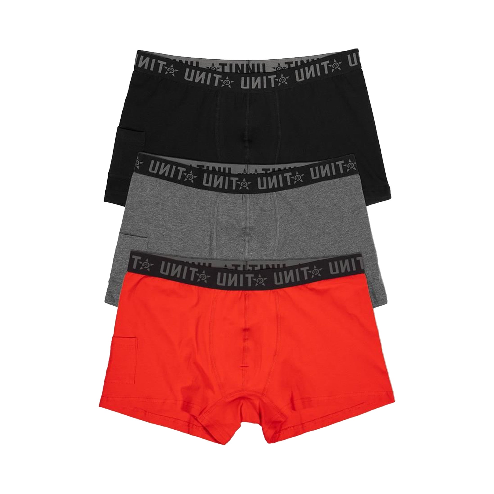 unit workwear day to day underwear 3 pack in red