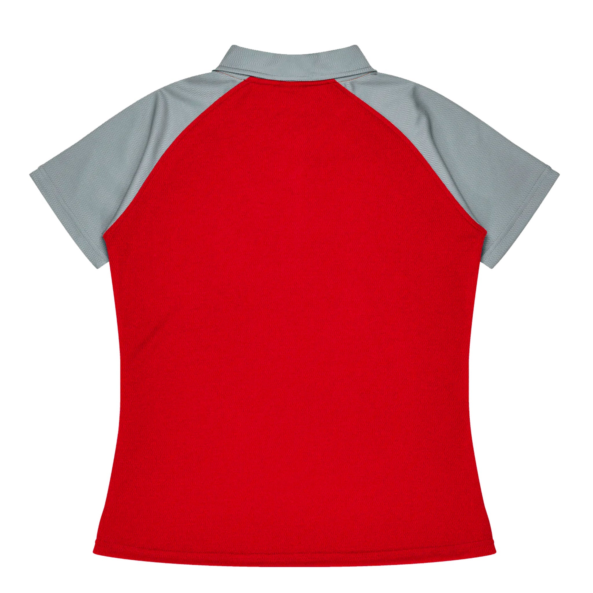 manly ladies polo in red silver