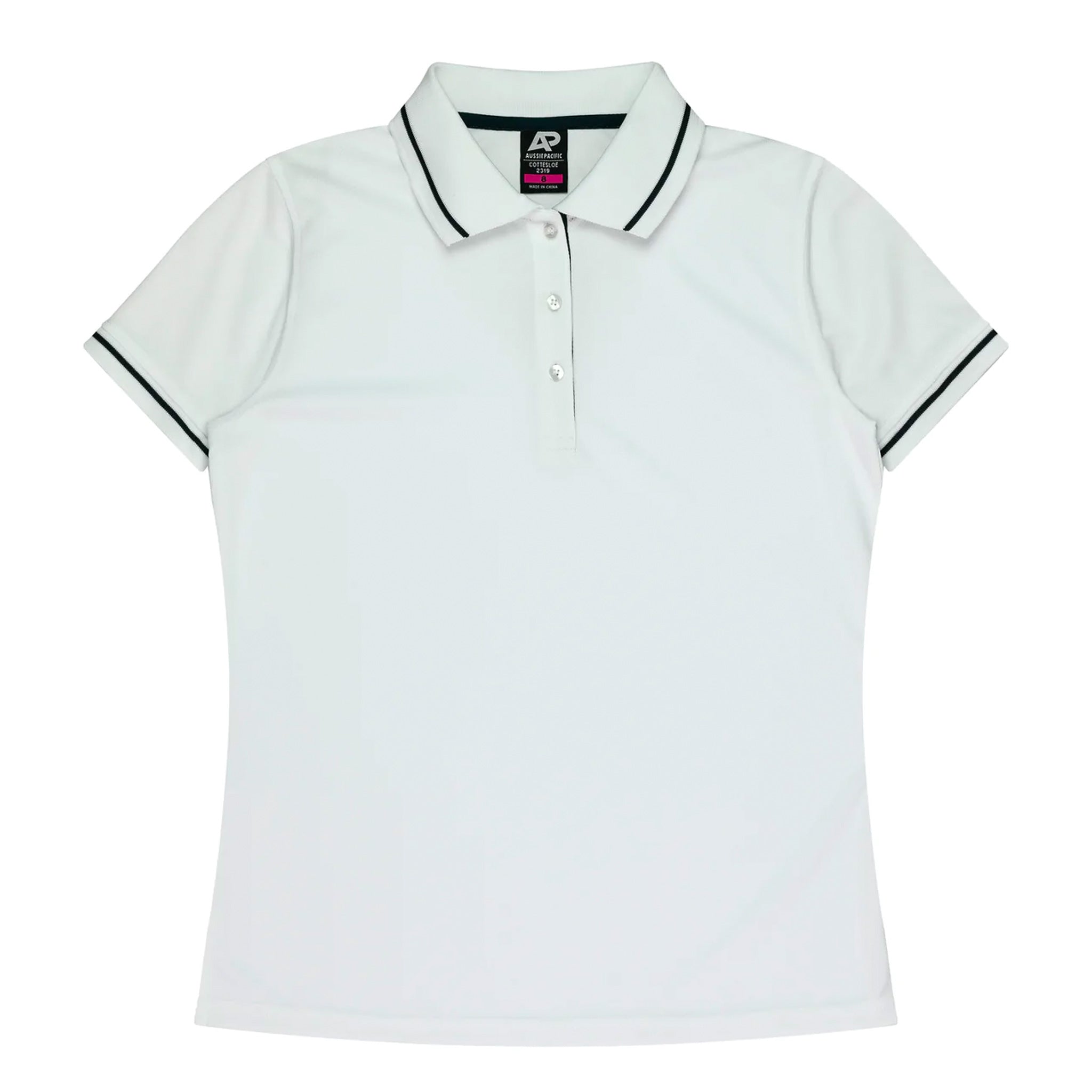 cottesloe ladies polo in white navy