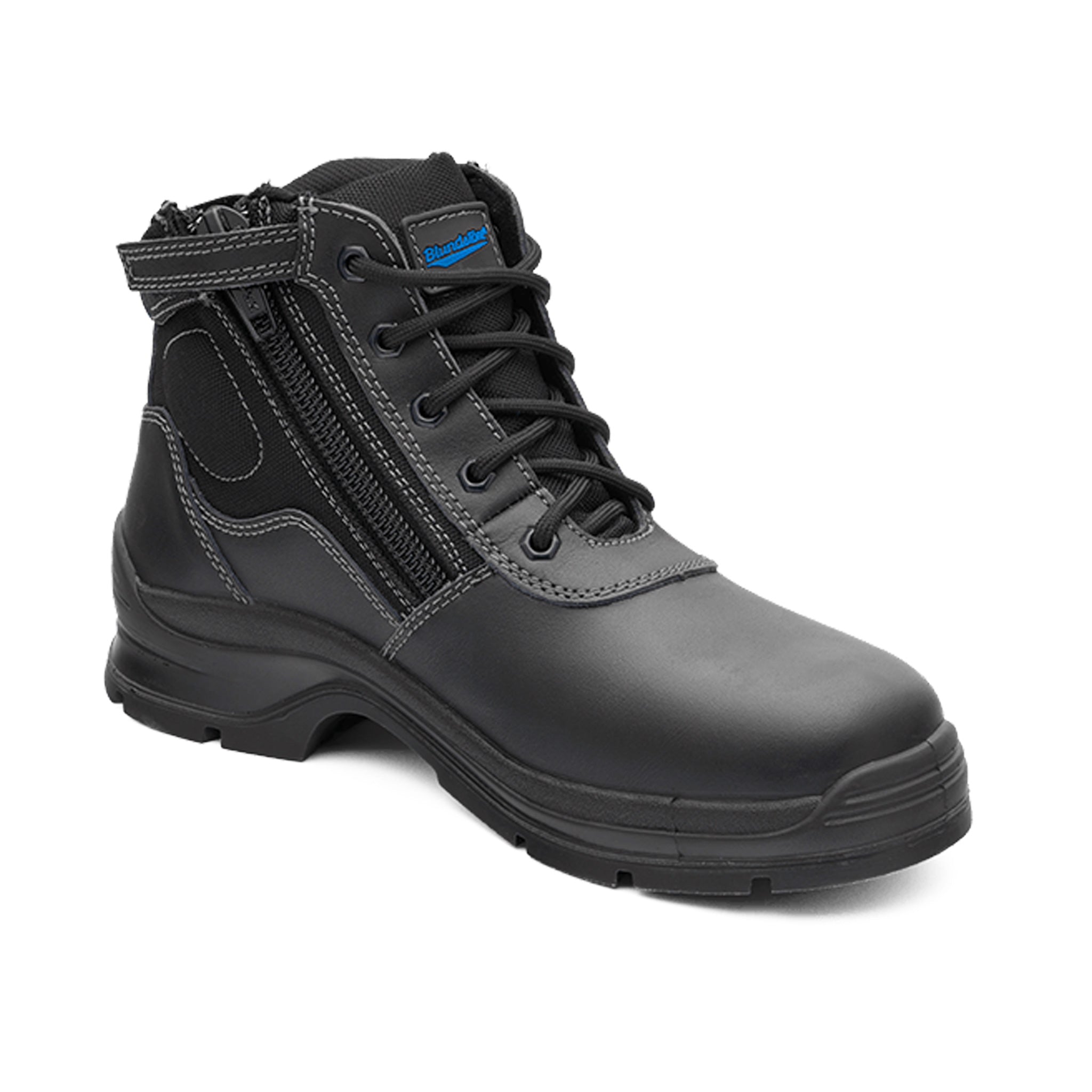 black nubuck ankle zip boot