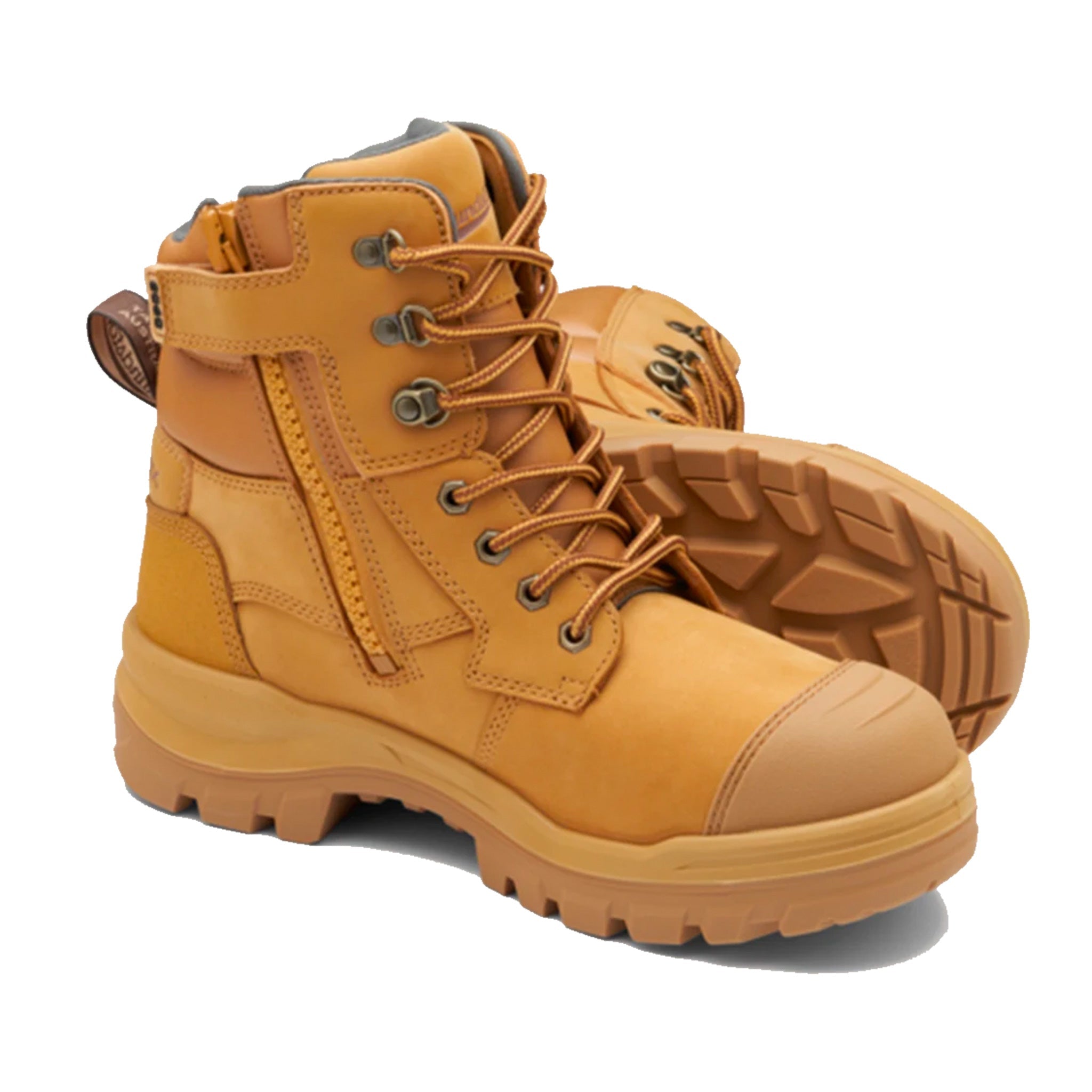 blundstone zip side rotoflex work boot in wheat