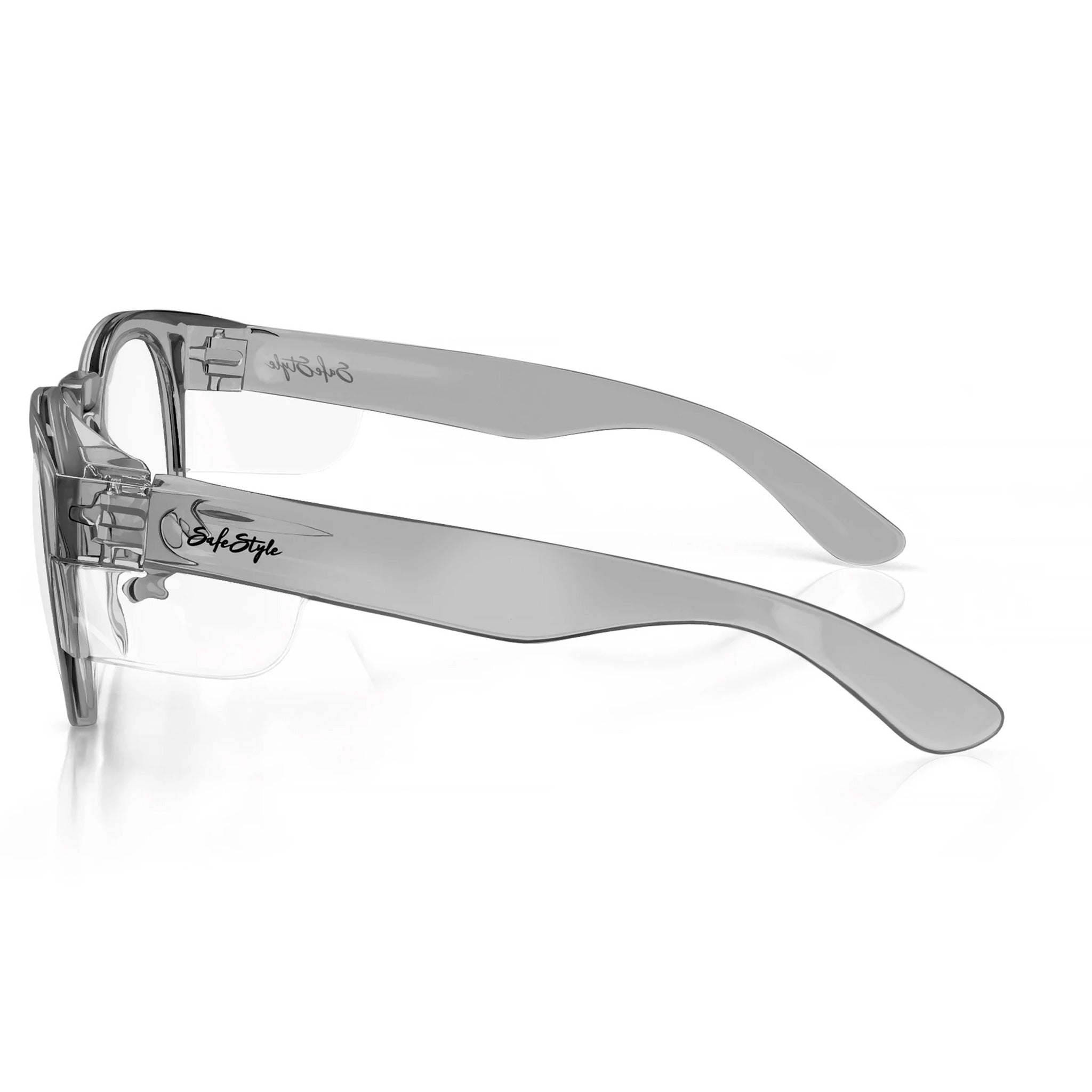 safestyle cruisers graphite frame glasses with clear lens