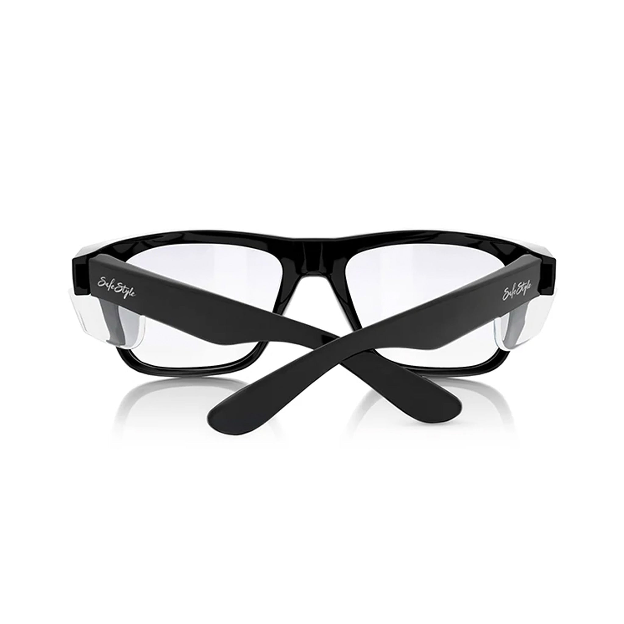 safestyle fusions black frame with clear uv 400 lens
