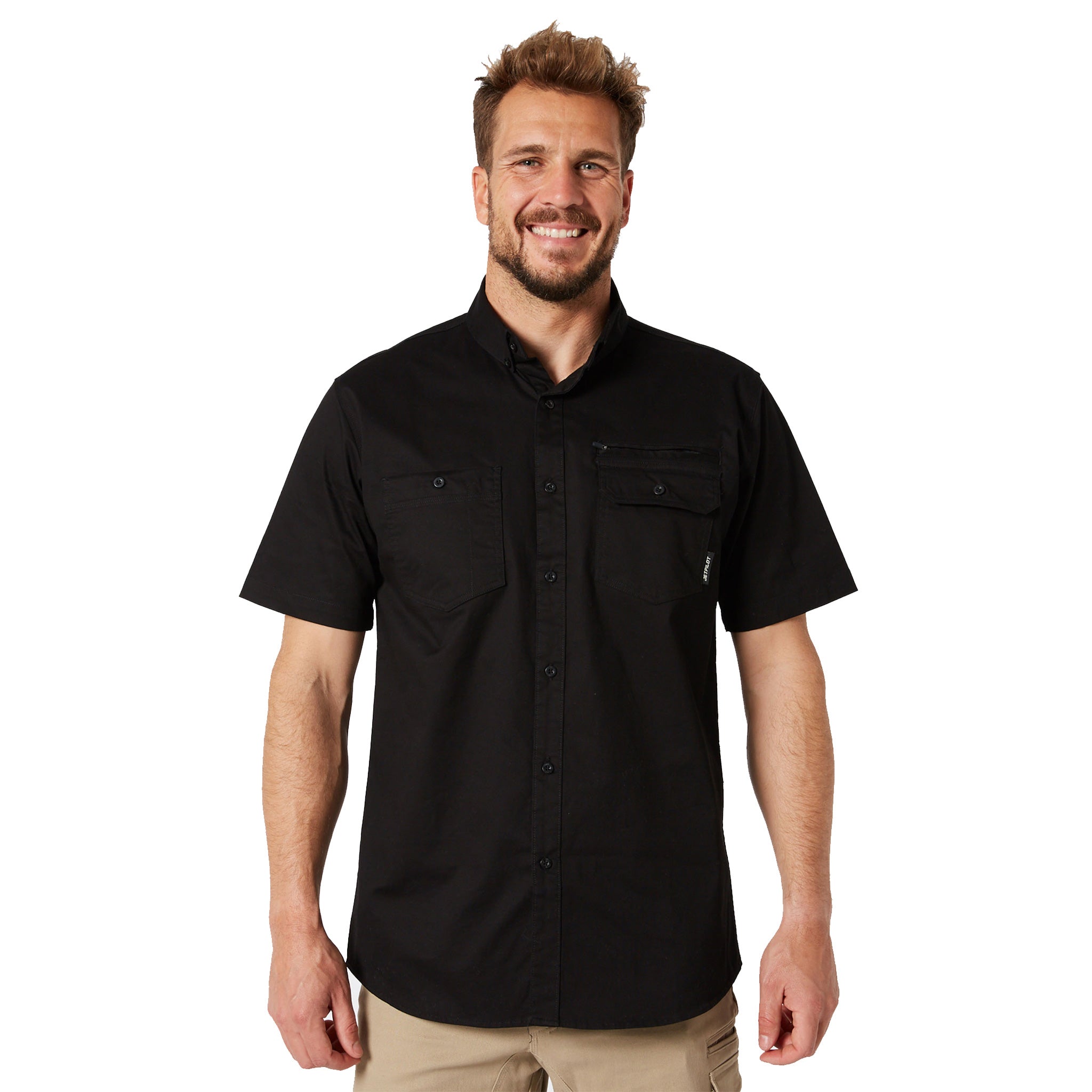 jet pilot fueled short sleeve shirt in black