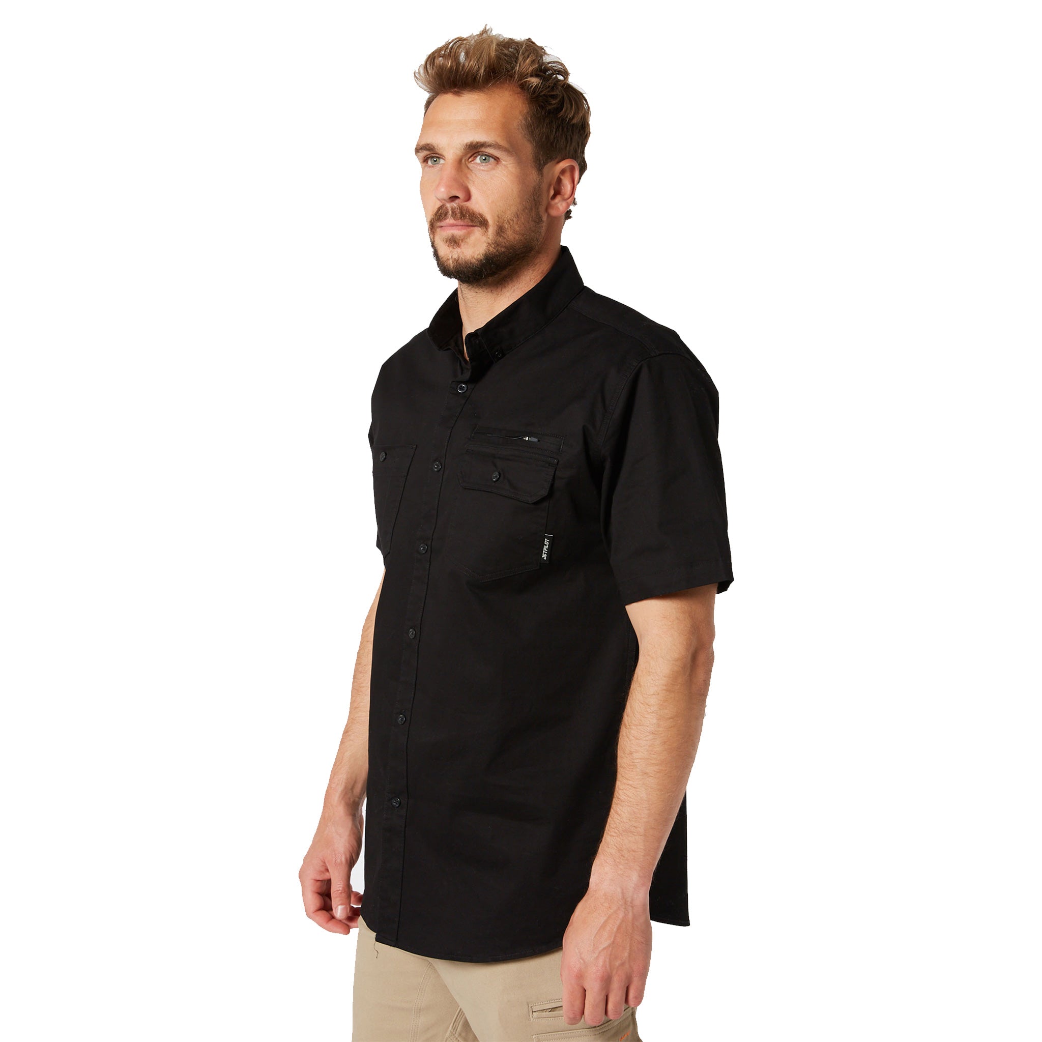 jet pilot fueled short sleeve shirt in black
