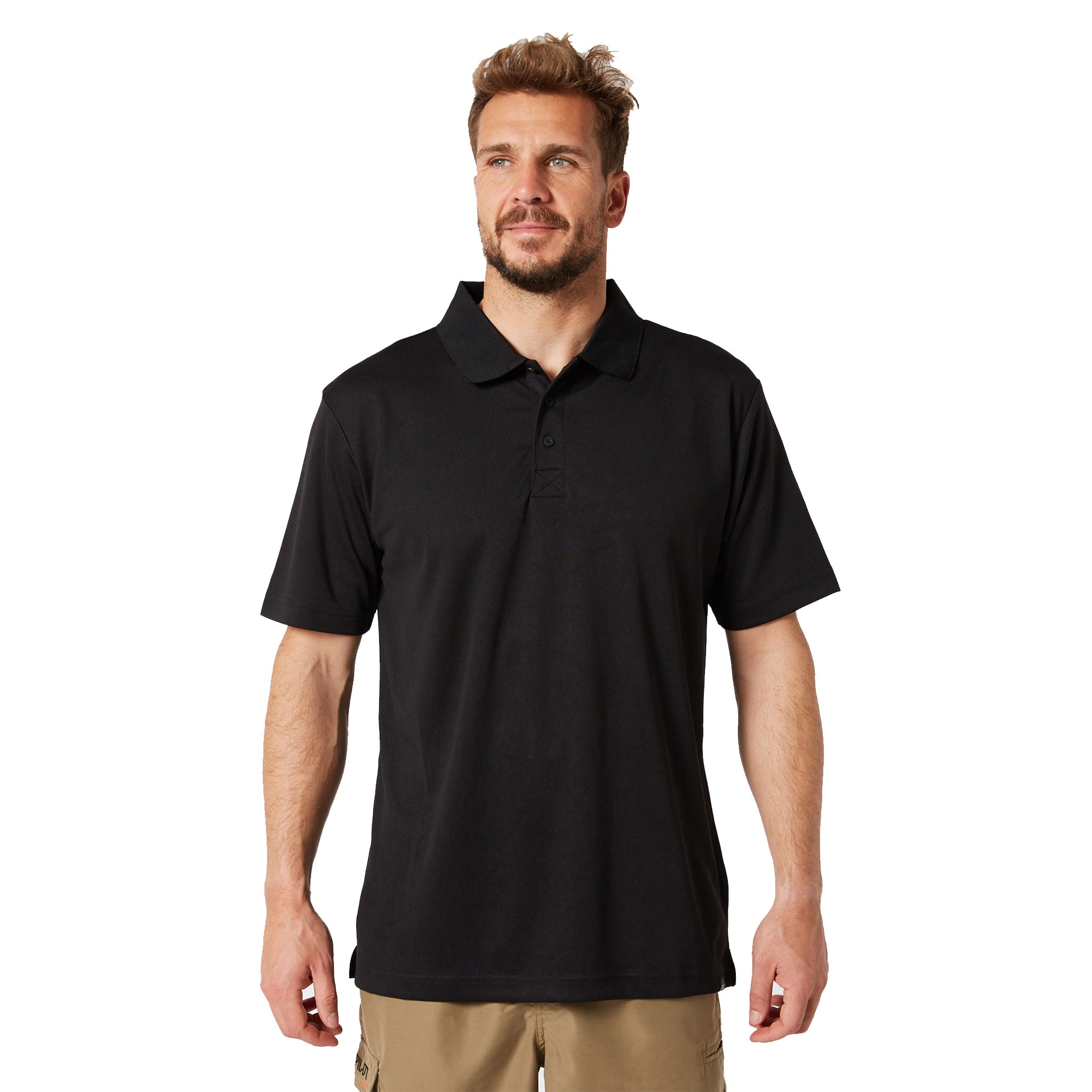 jet pilot fueled 2 short sleeve polo in black