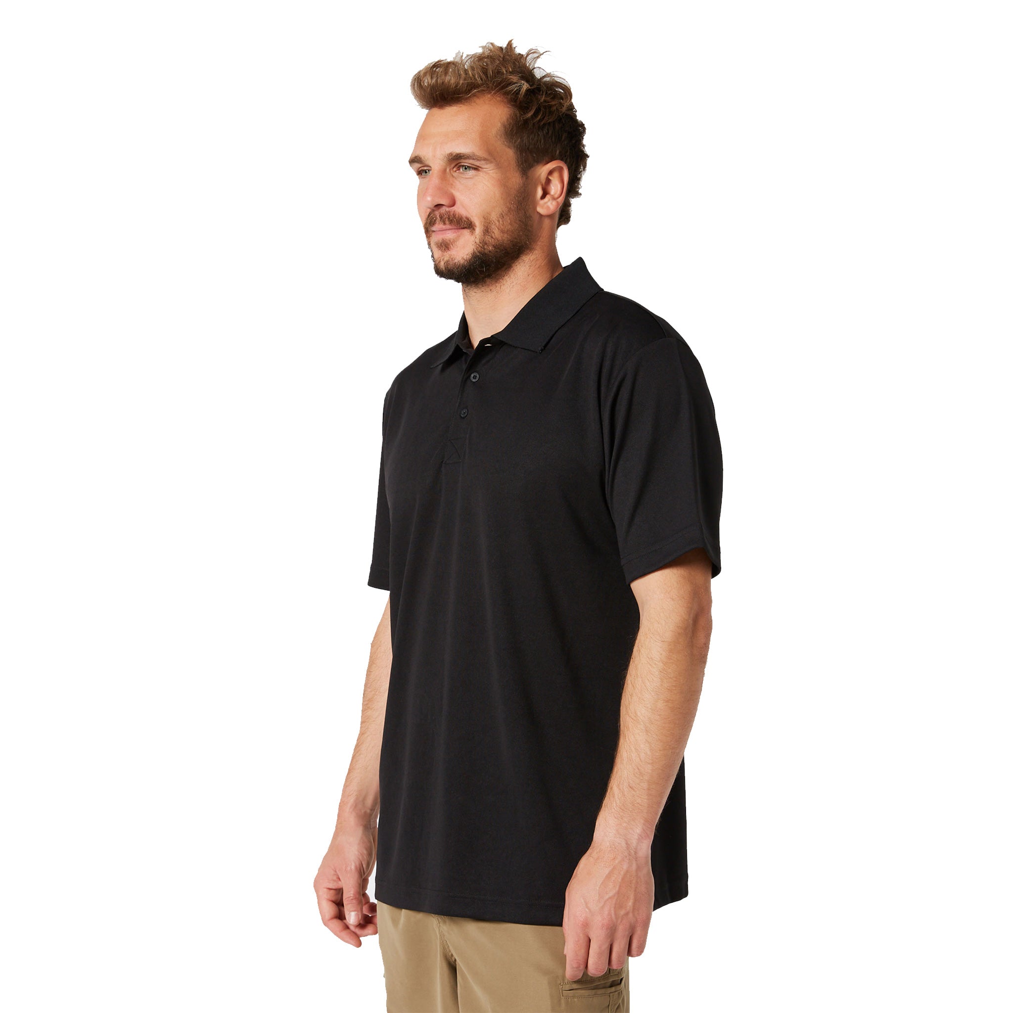 jet pilot fueled 2 short sleeve polo in black