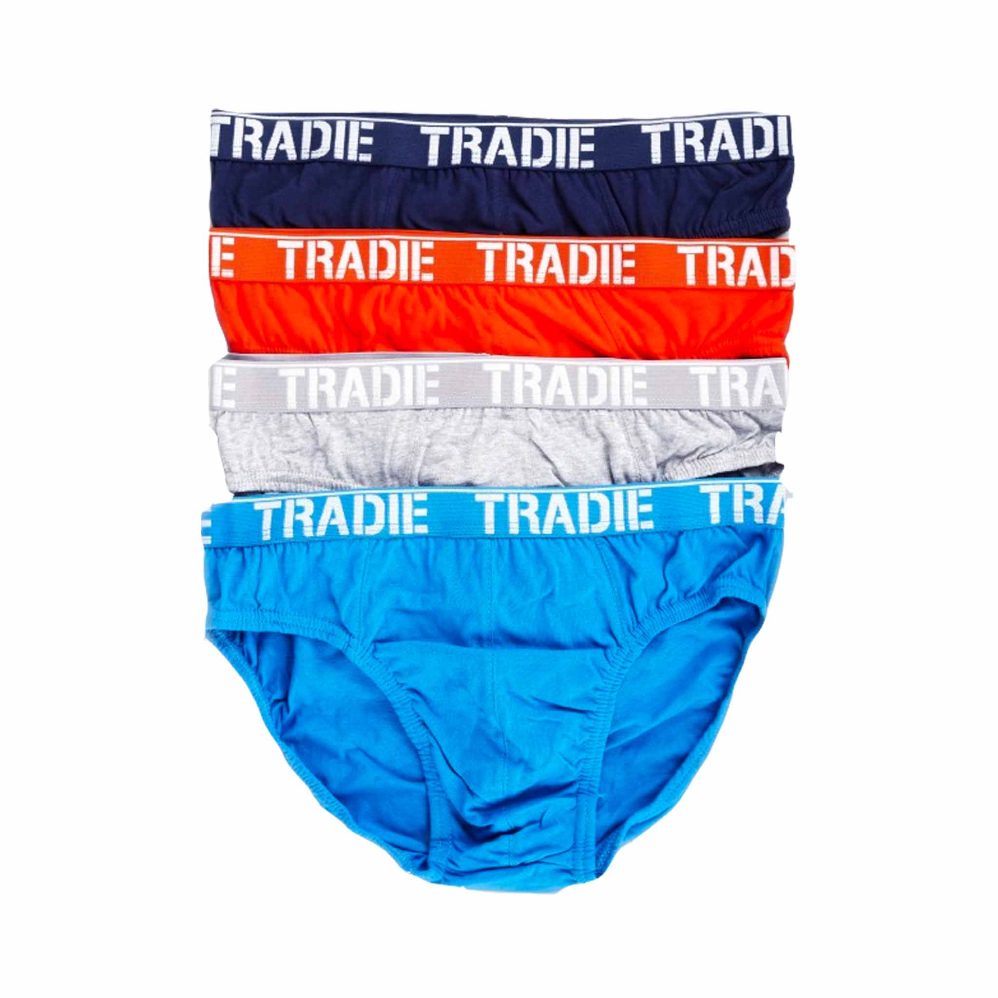 4 pack of tradie mens brief in various colours