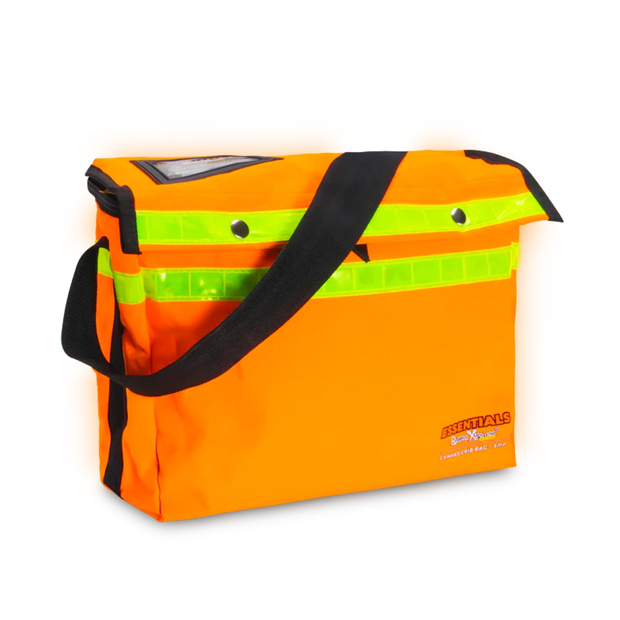 rugged xtremes small hi vis orange canvas crib bag