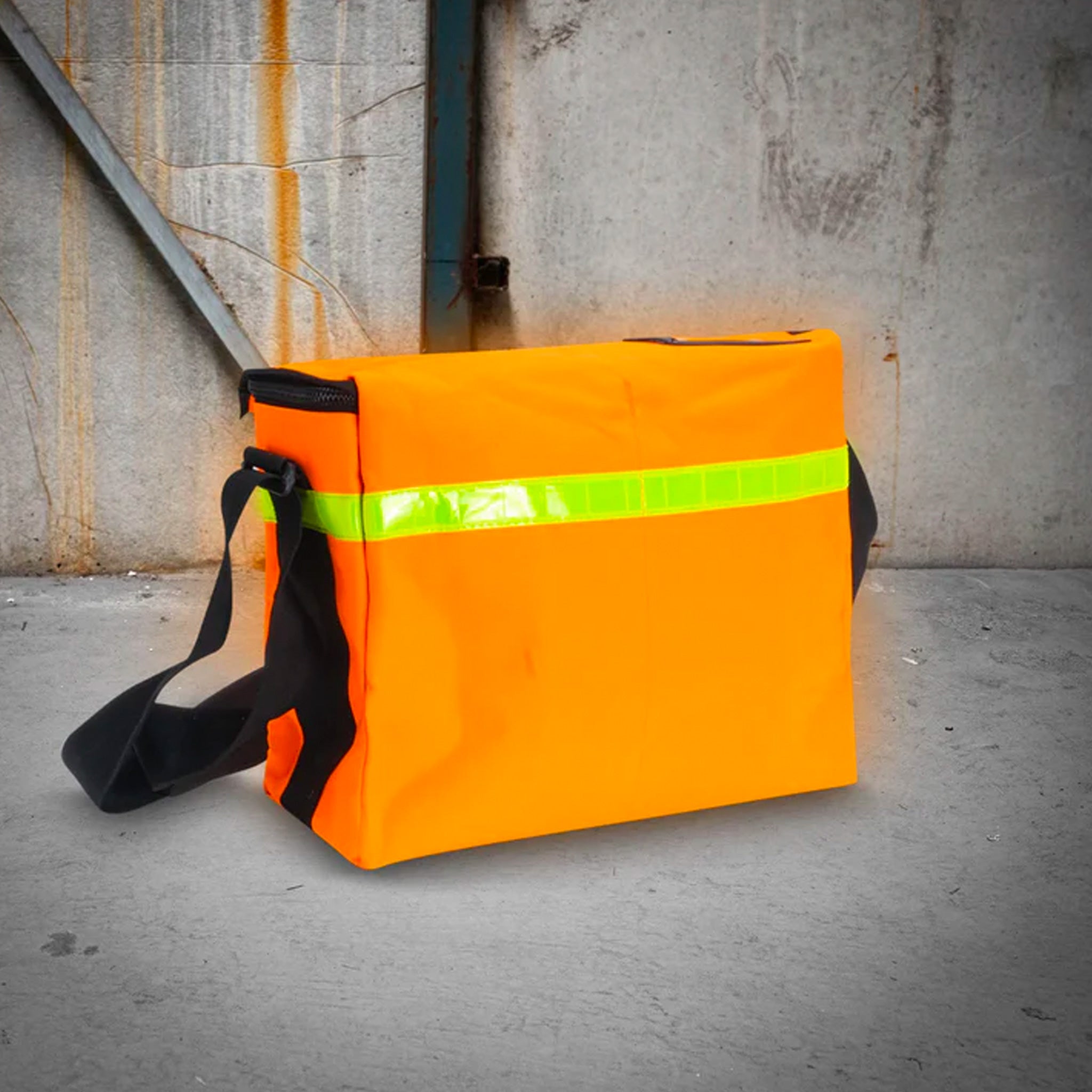 rugged xtremes small hi vis orange canvas crib bag