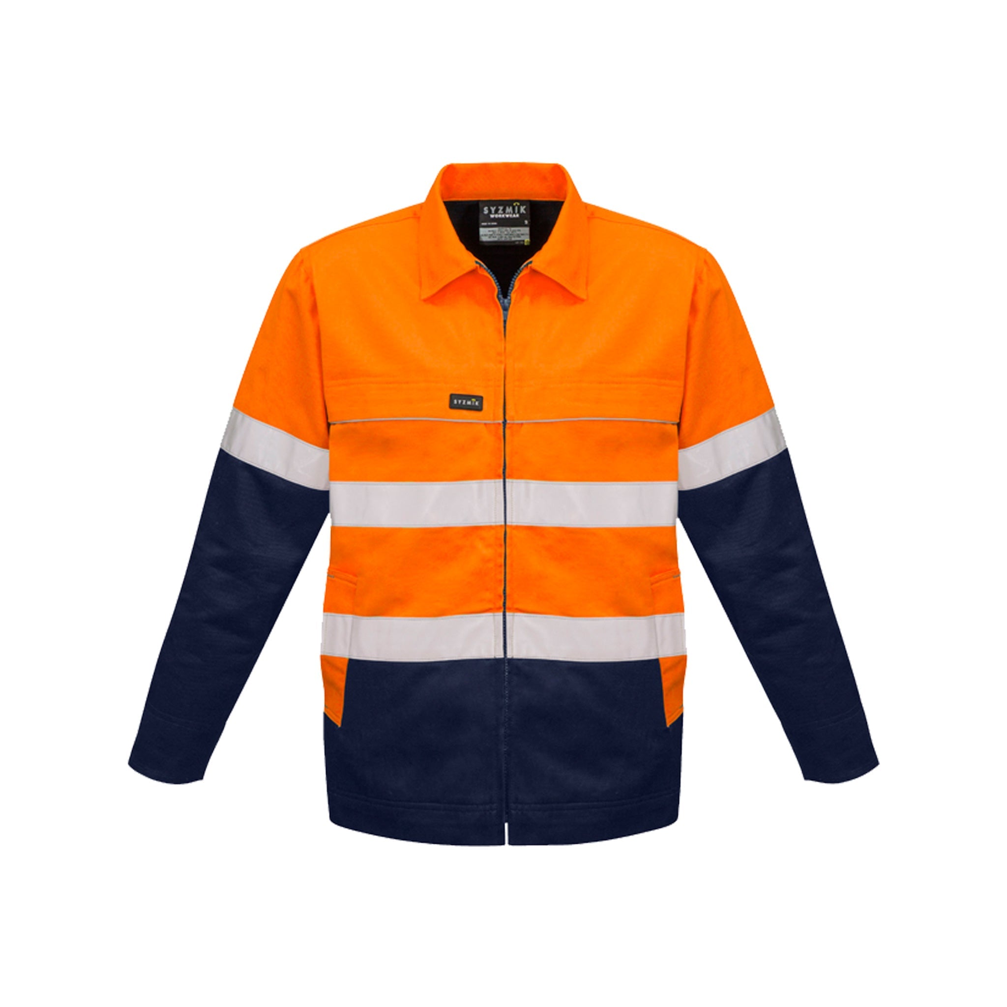orange navy hi vis cotton drill jacket
