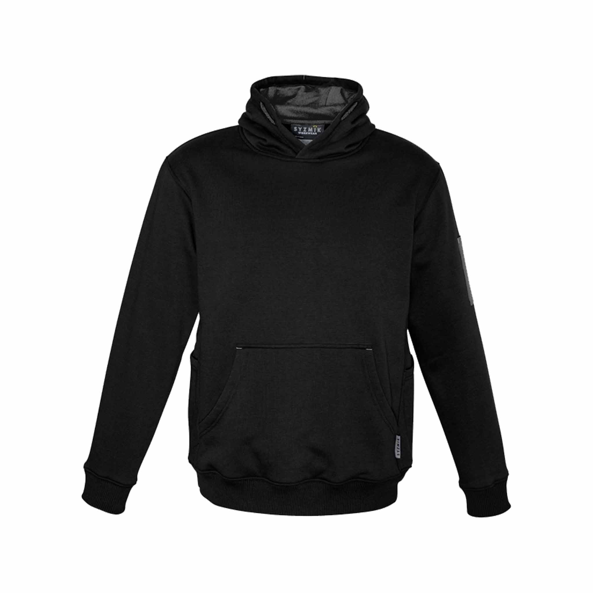 SYZMIK MULTI-POCKET HOODIE ZT467-BLACK-CHARCOAL-2