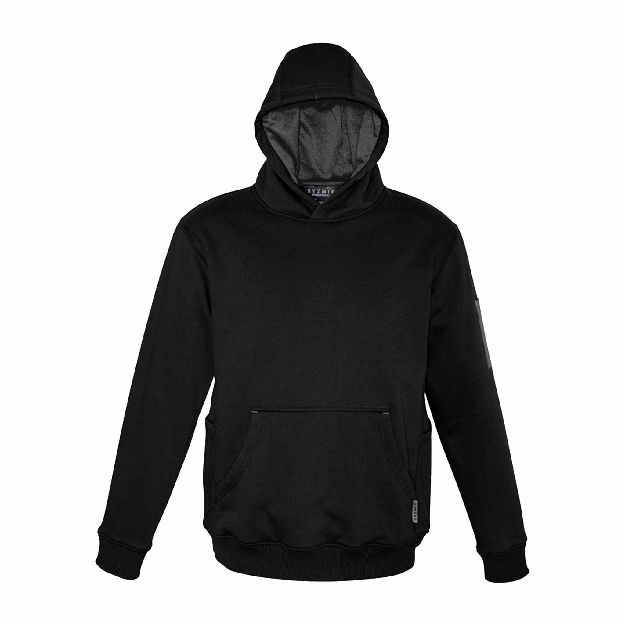 SYZMIK MULTI-POCKET HOODIE ZT467-BLACK-CHARCOAL
