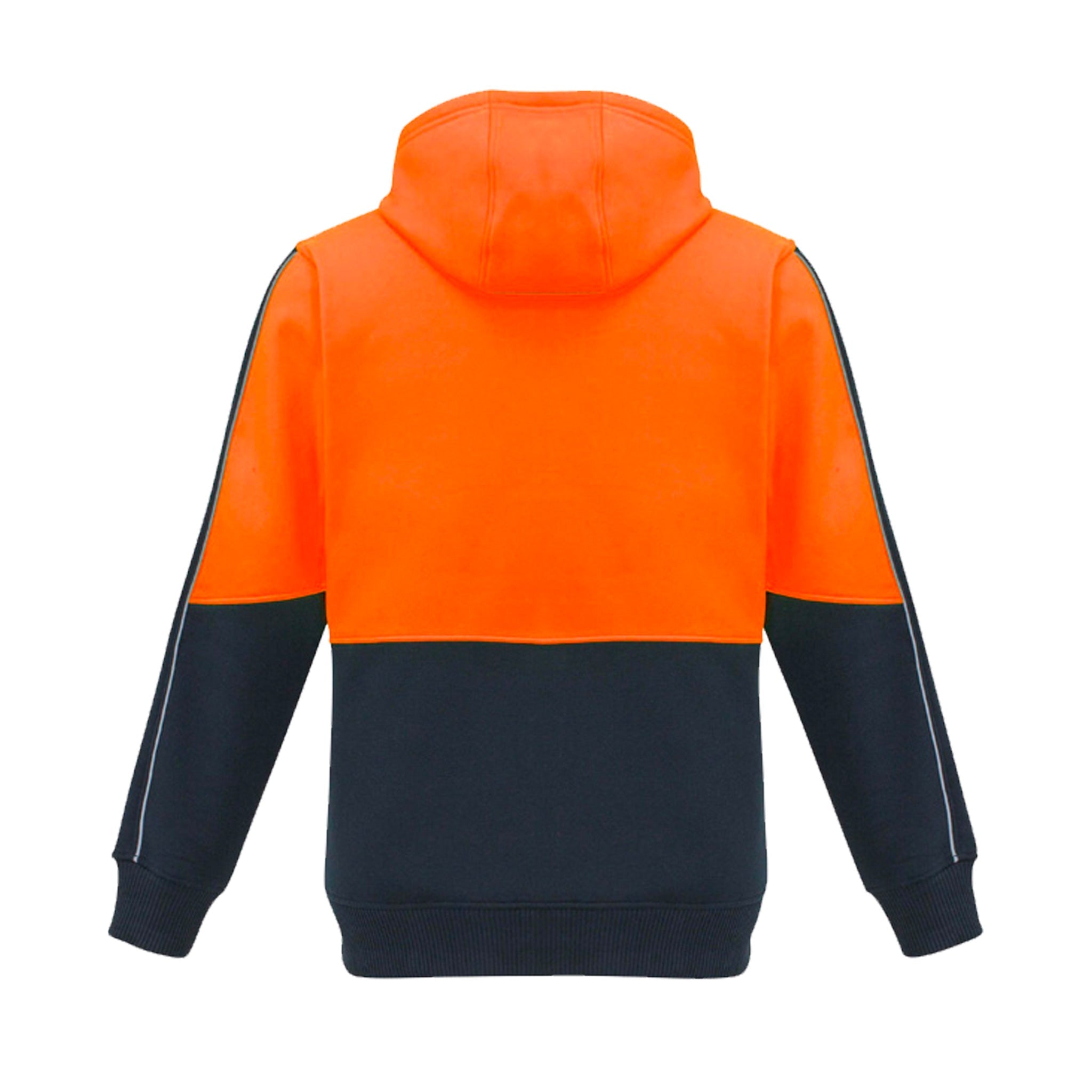 syzmik hi vis pullover hoodie in orange navy