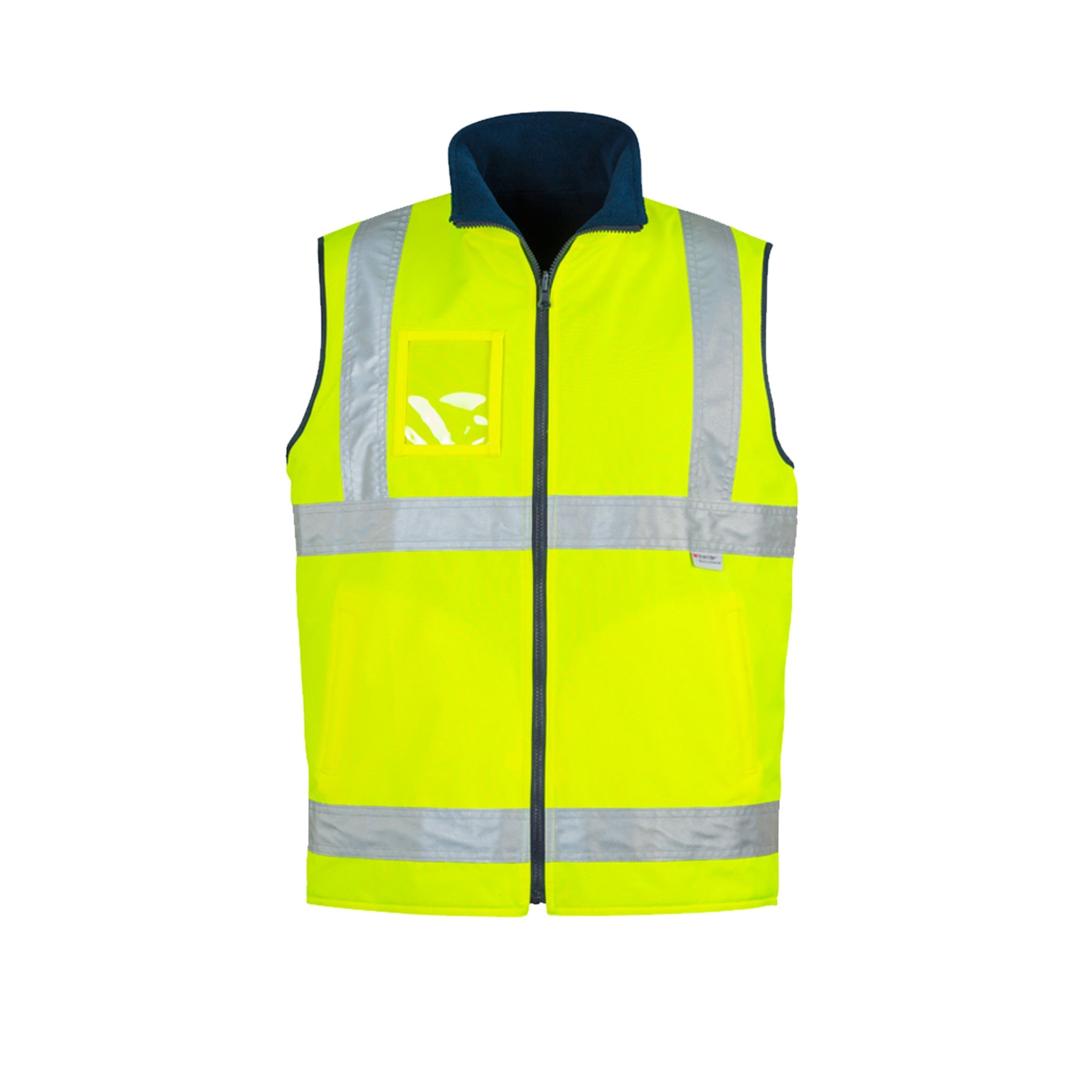 yellow hi vis lightweight fleece lined vest