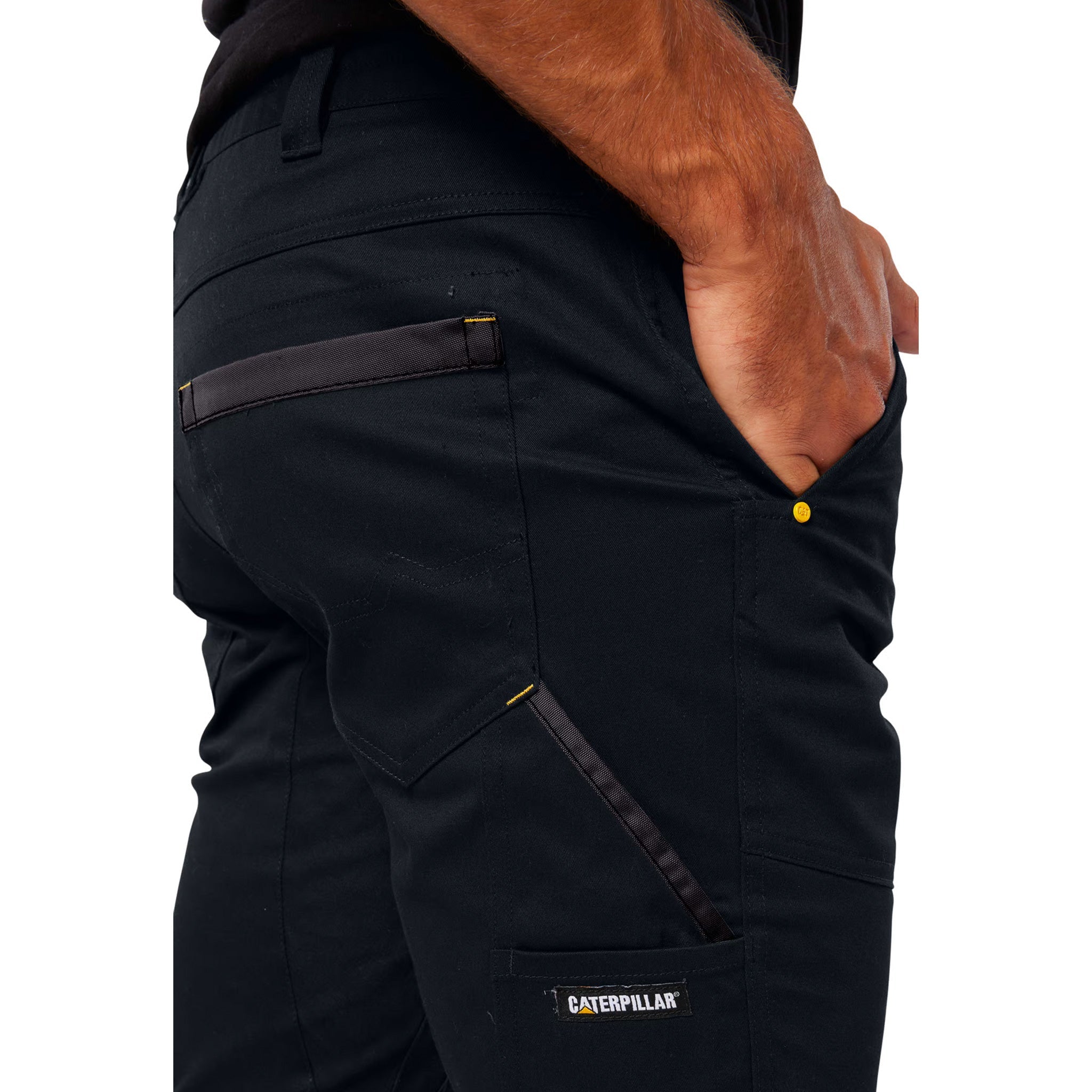 cat workwear cuffed dynamic pant in black