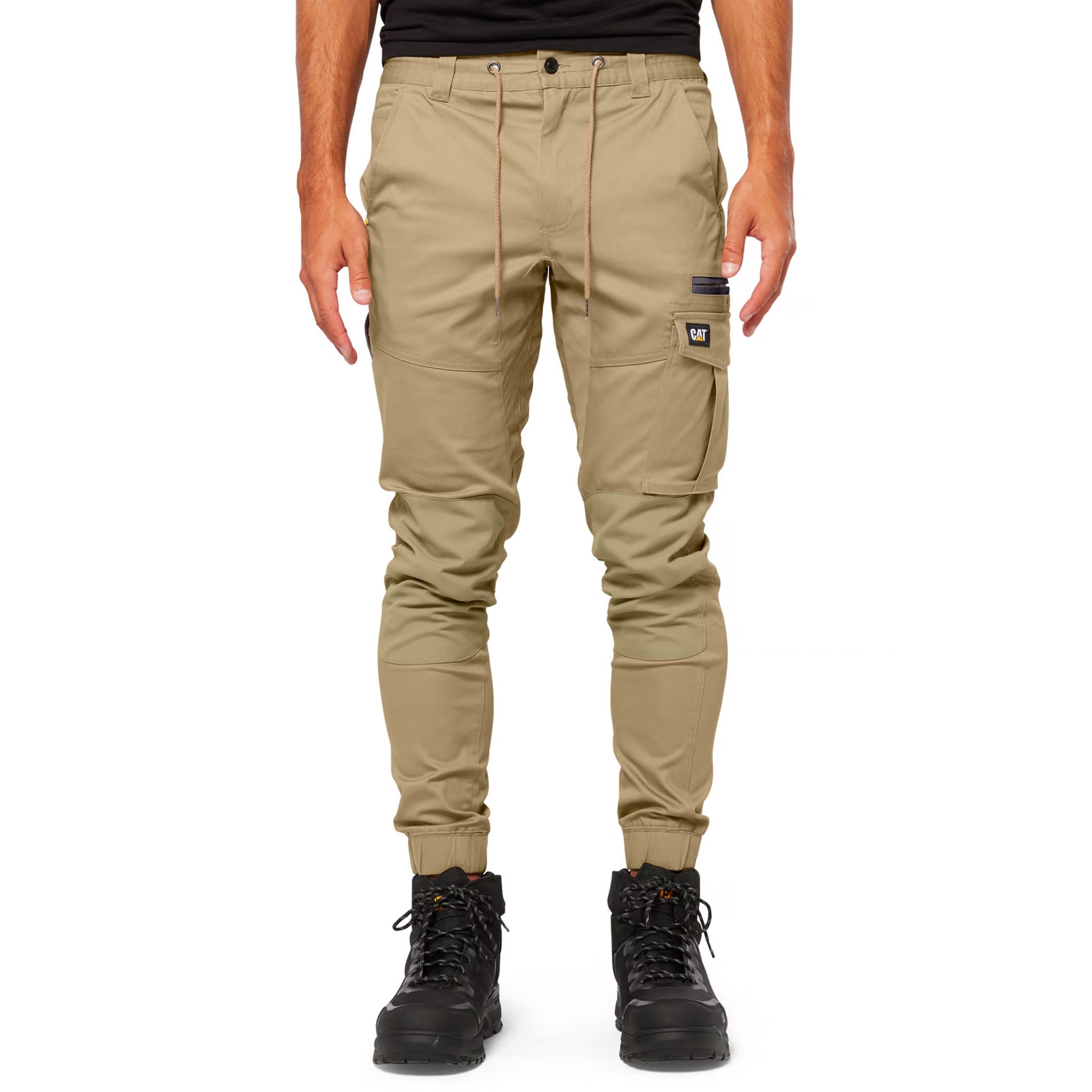 cat workwear cuffed dynamic pant in khaki