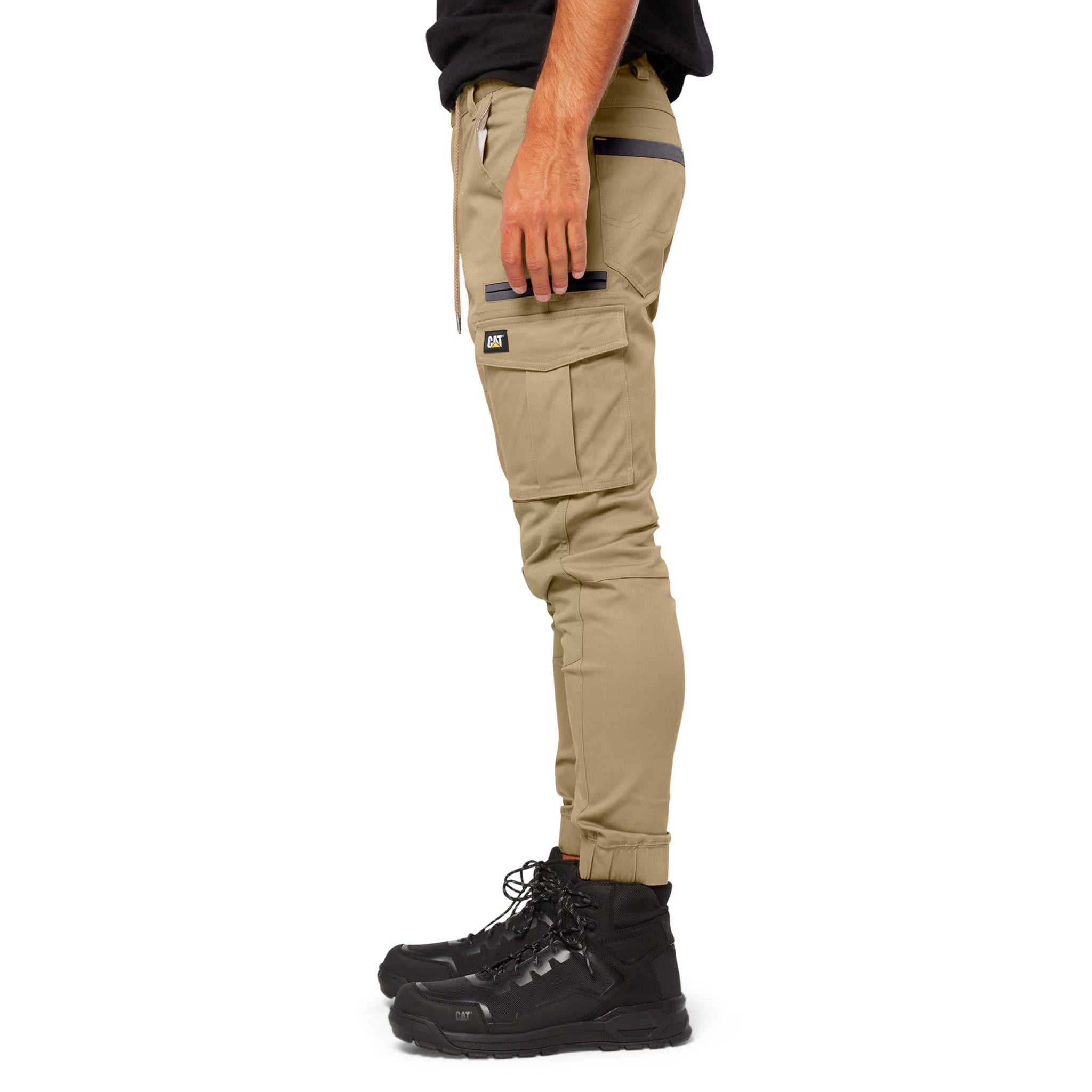 cat workwear cuffed dynamic pant in khaki