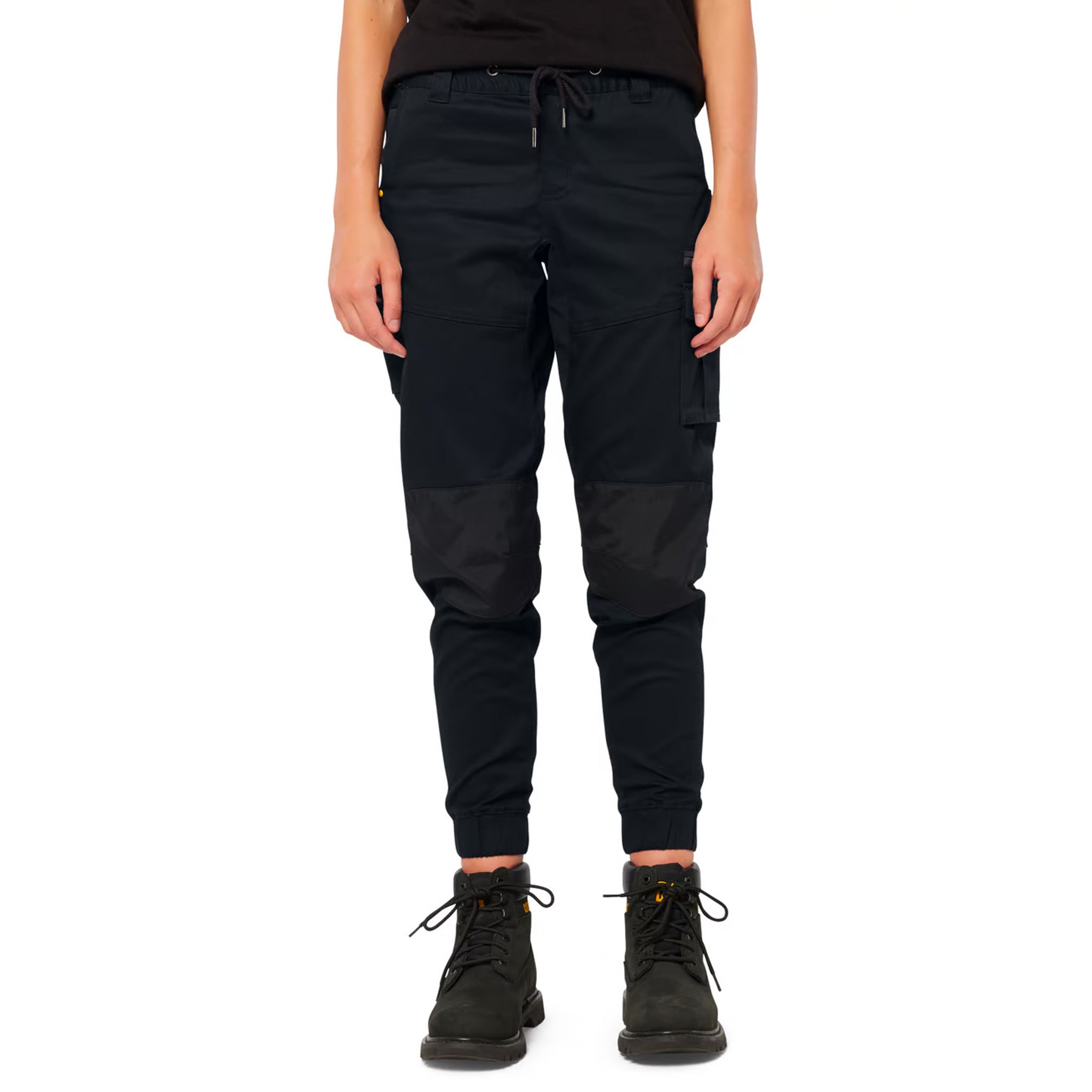 cat workwear womens cuffed dynamic pants in black