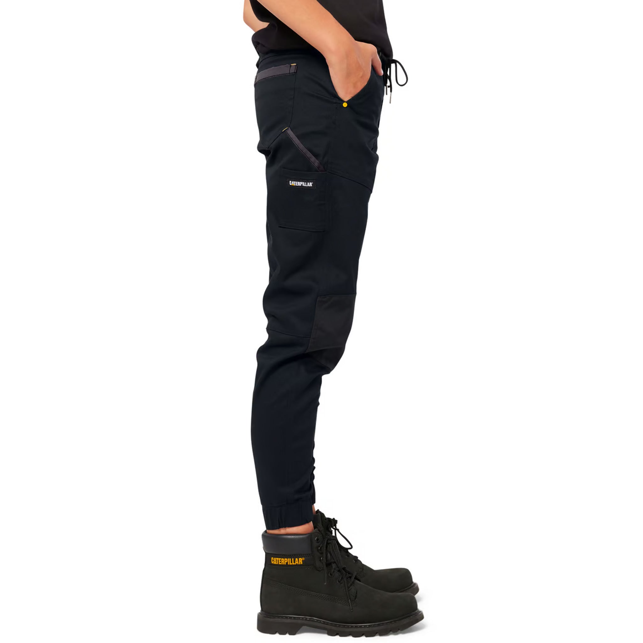 cat workwear womens cuffed dynamic pants in black