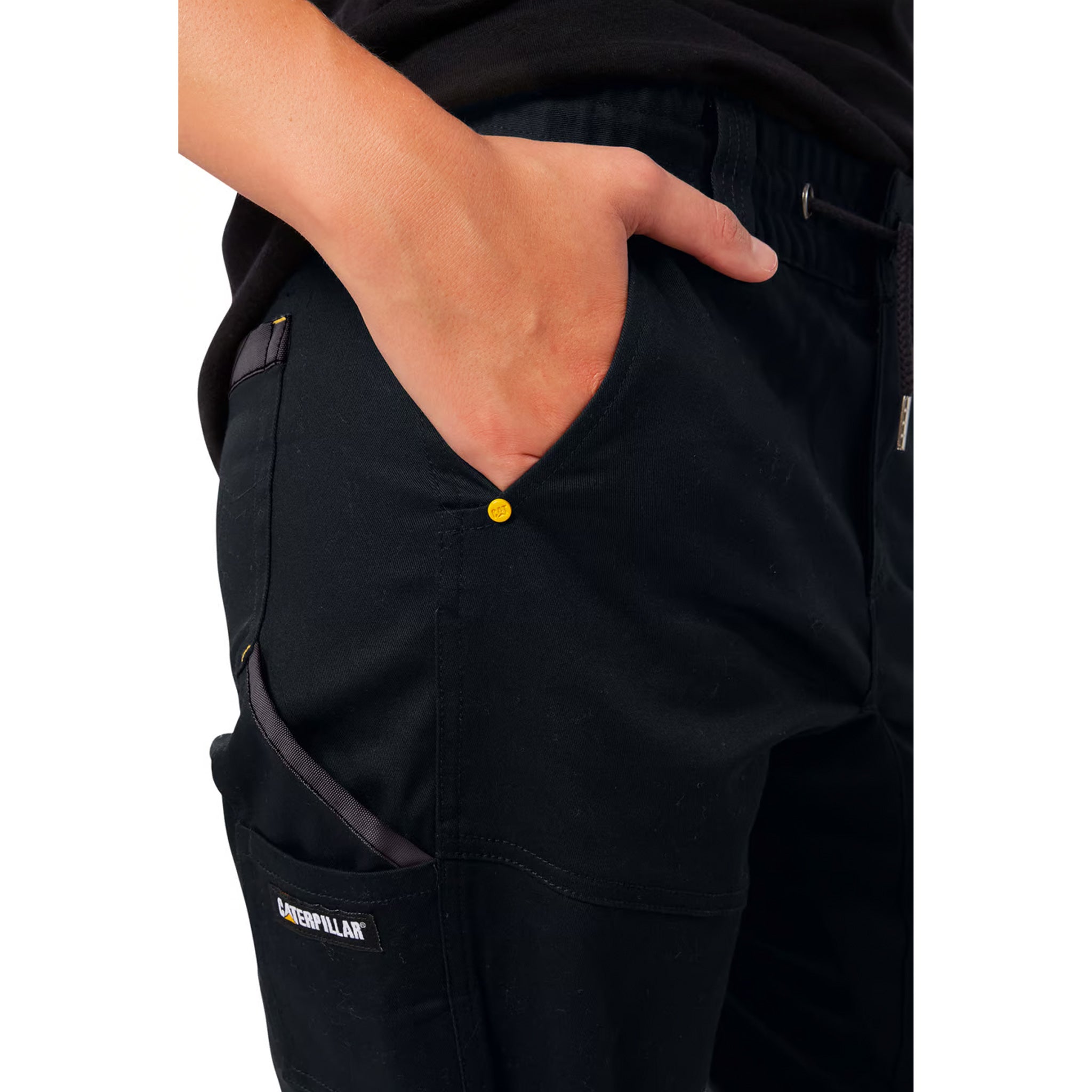 cat workwear womens cuffed dynamic pants in black