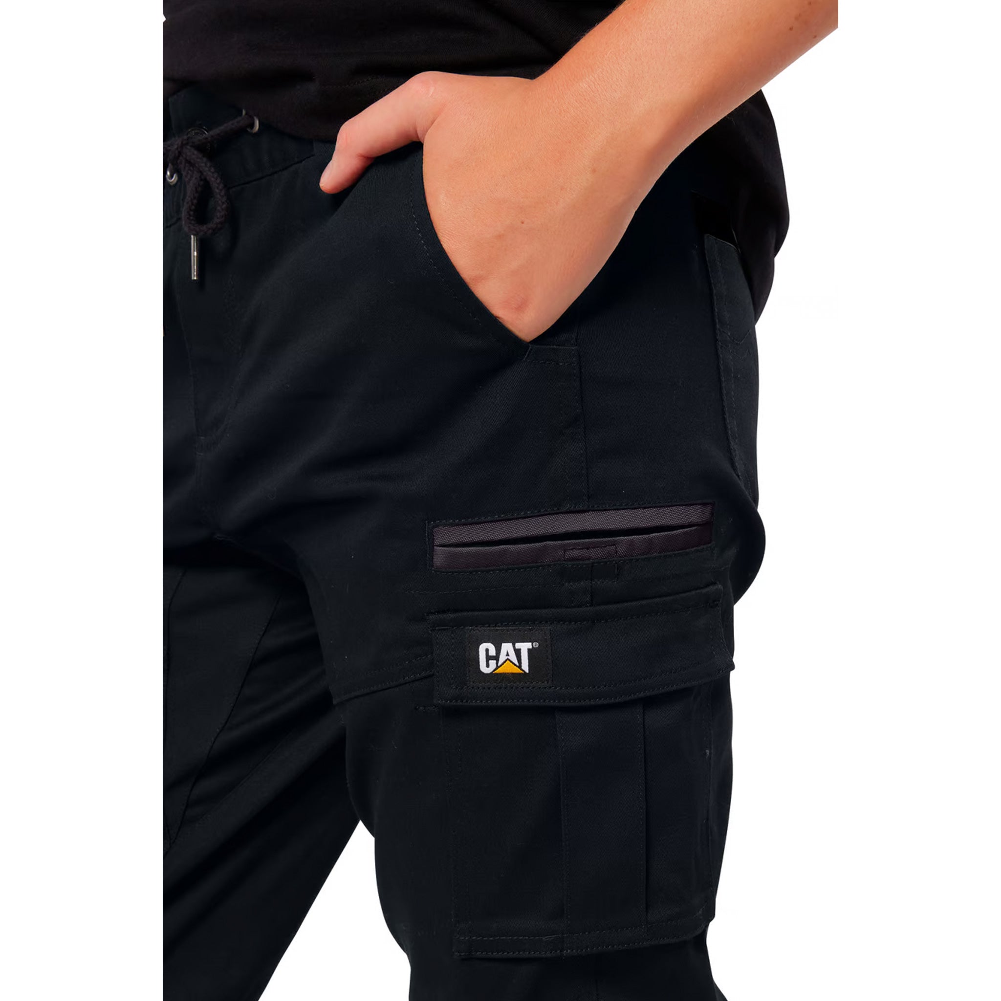 cat workwear womens cuffed dynamic pants in black