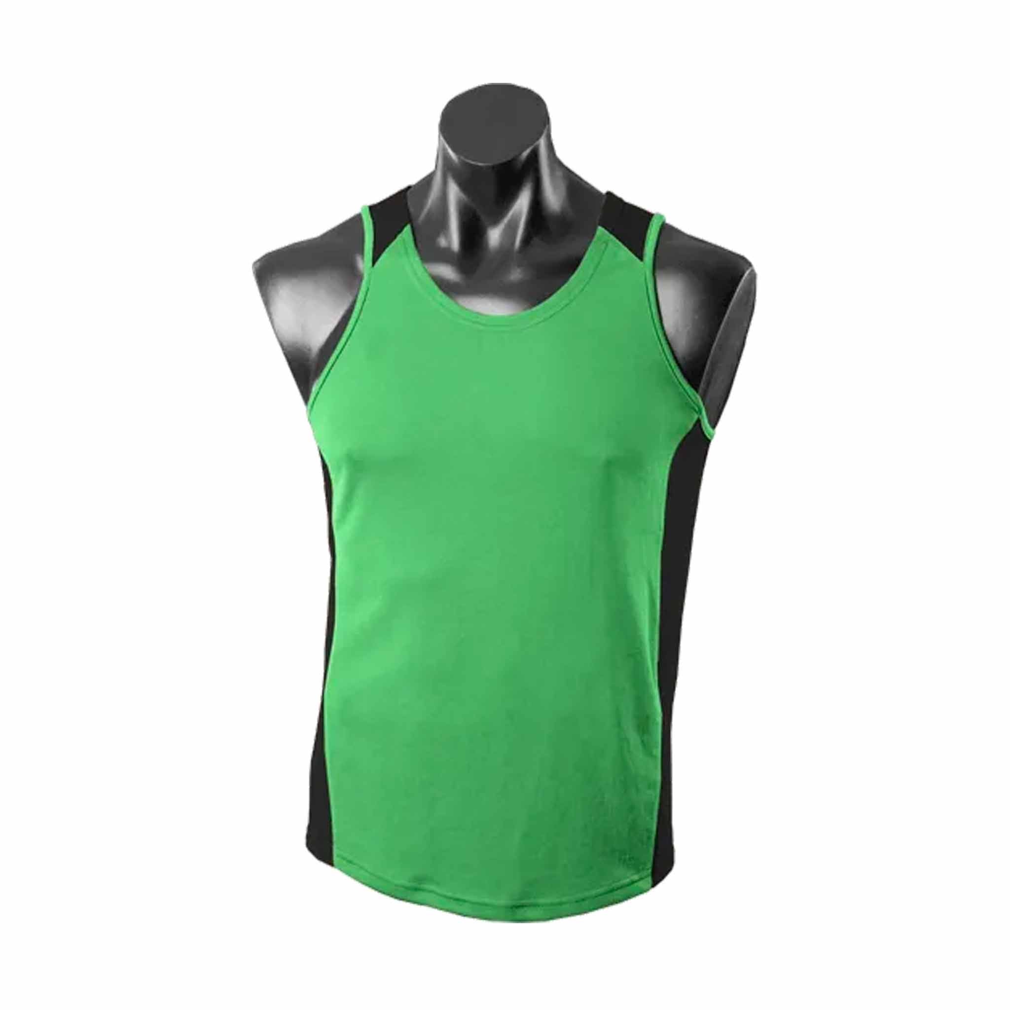 aussie pacific mens premier singlets in apple black