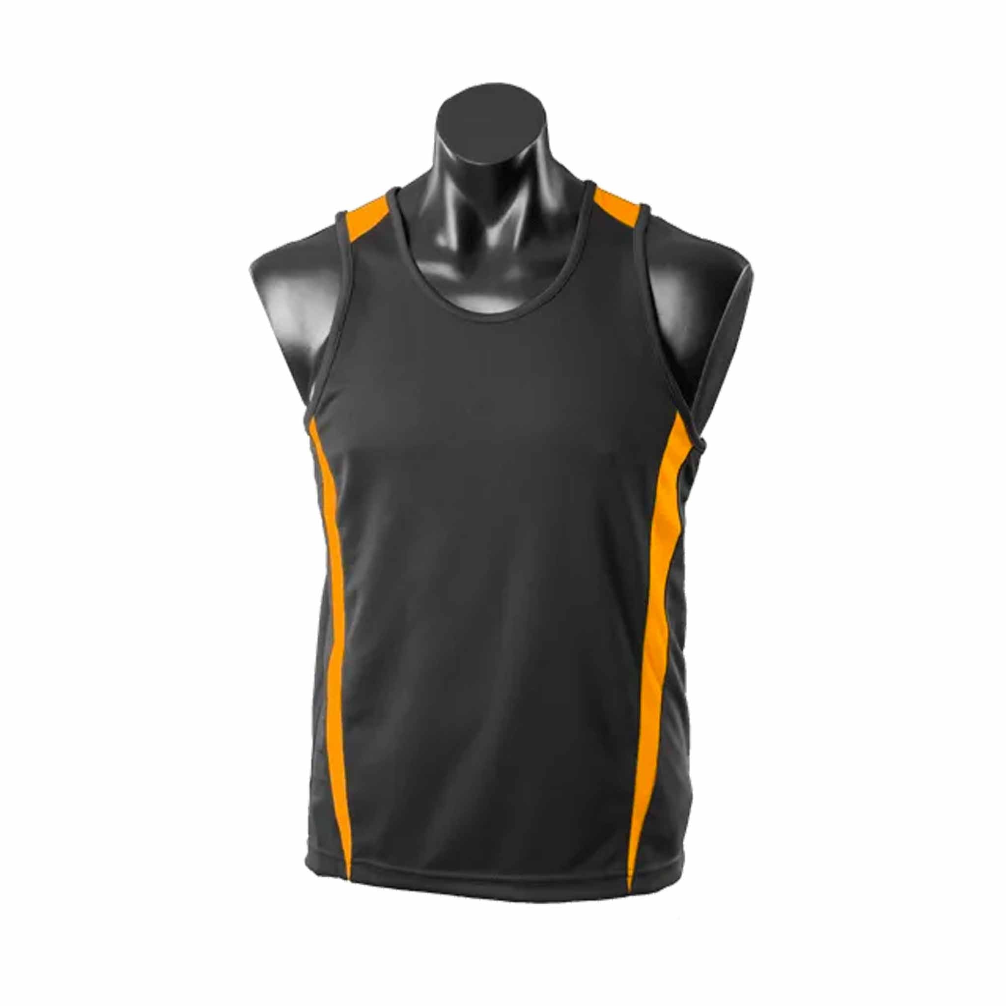 aussie pacific eureka singlet in black gold