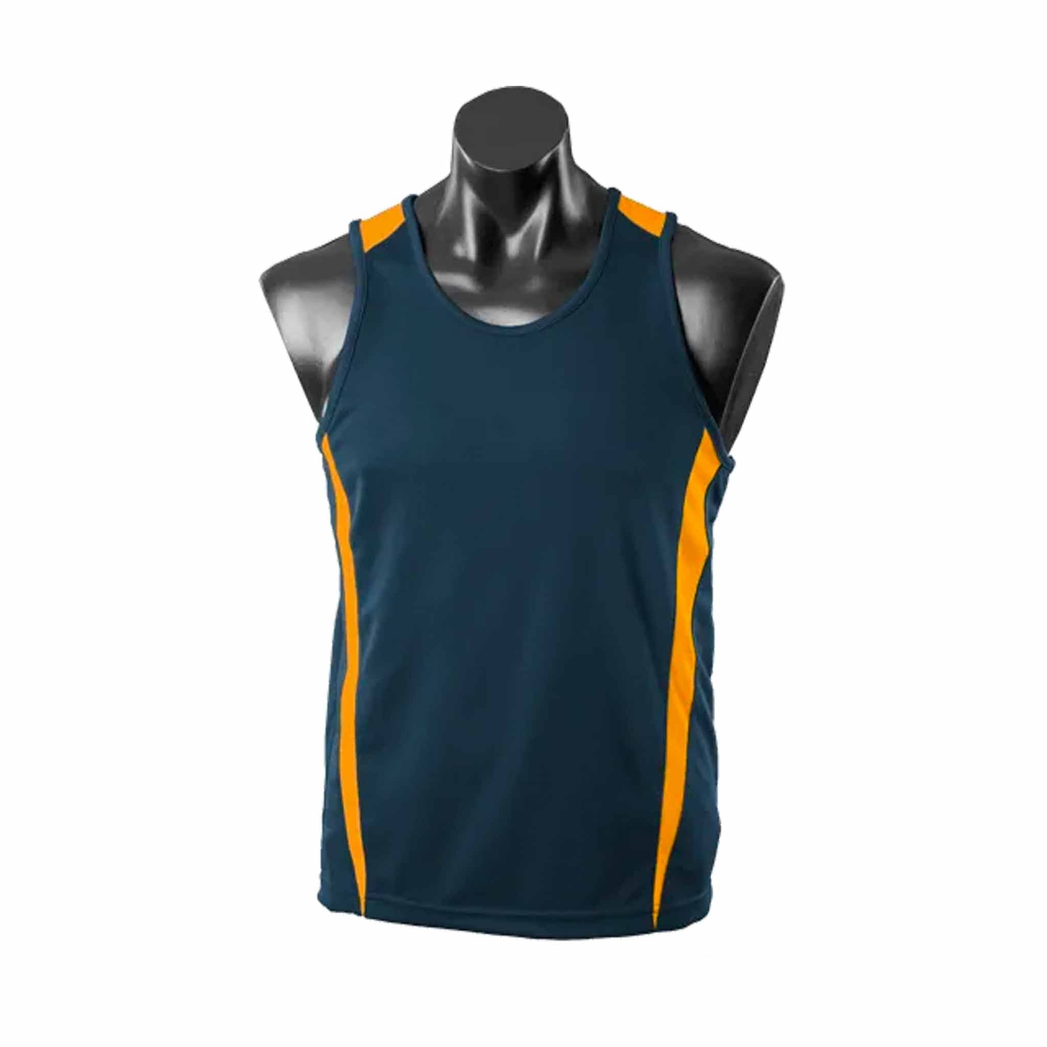 aussie pacific eureka singlet in navy gold