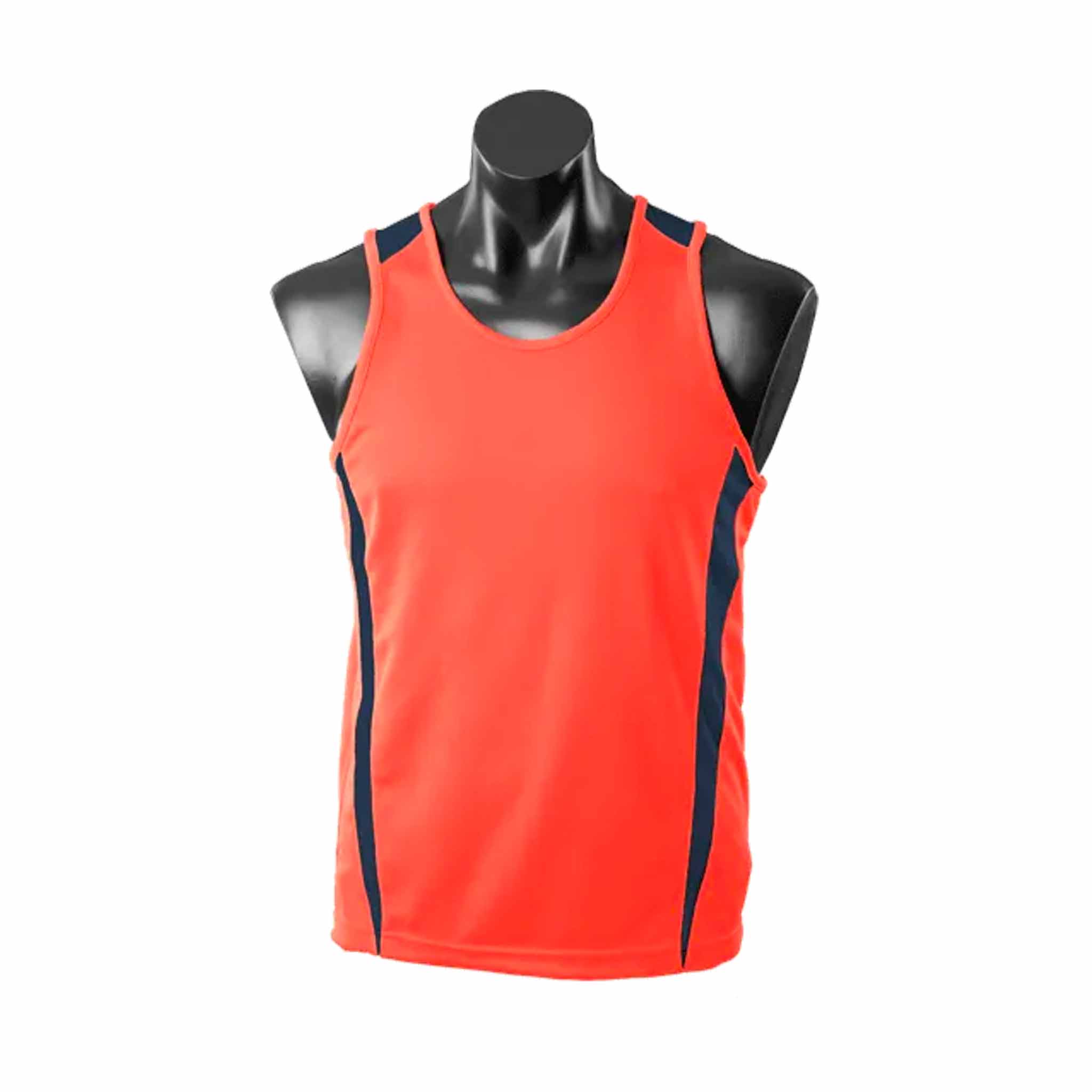 aussie pacific eureka singlet in orange navy