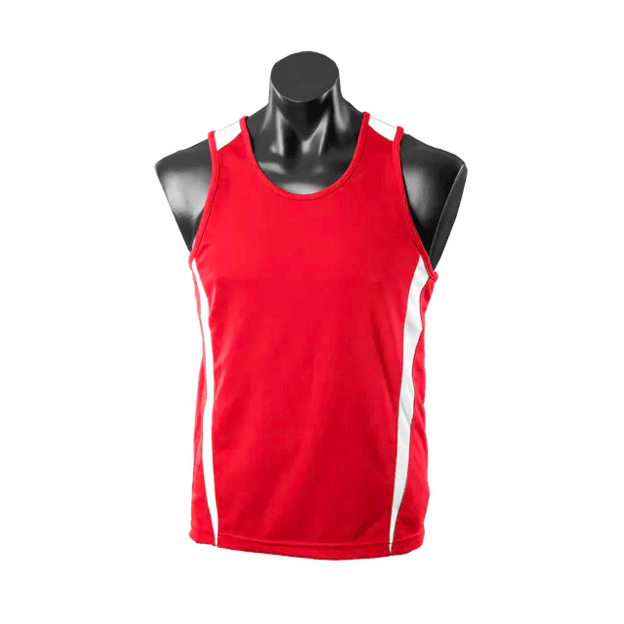 aussie pacific eureka singlet in red white