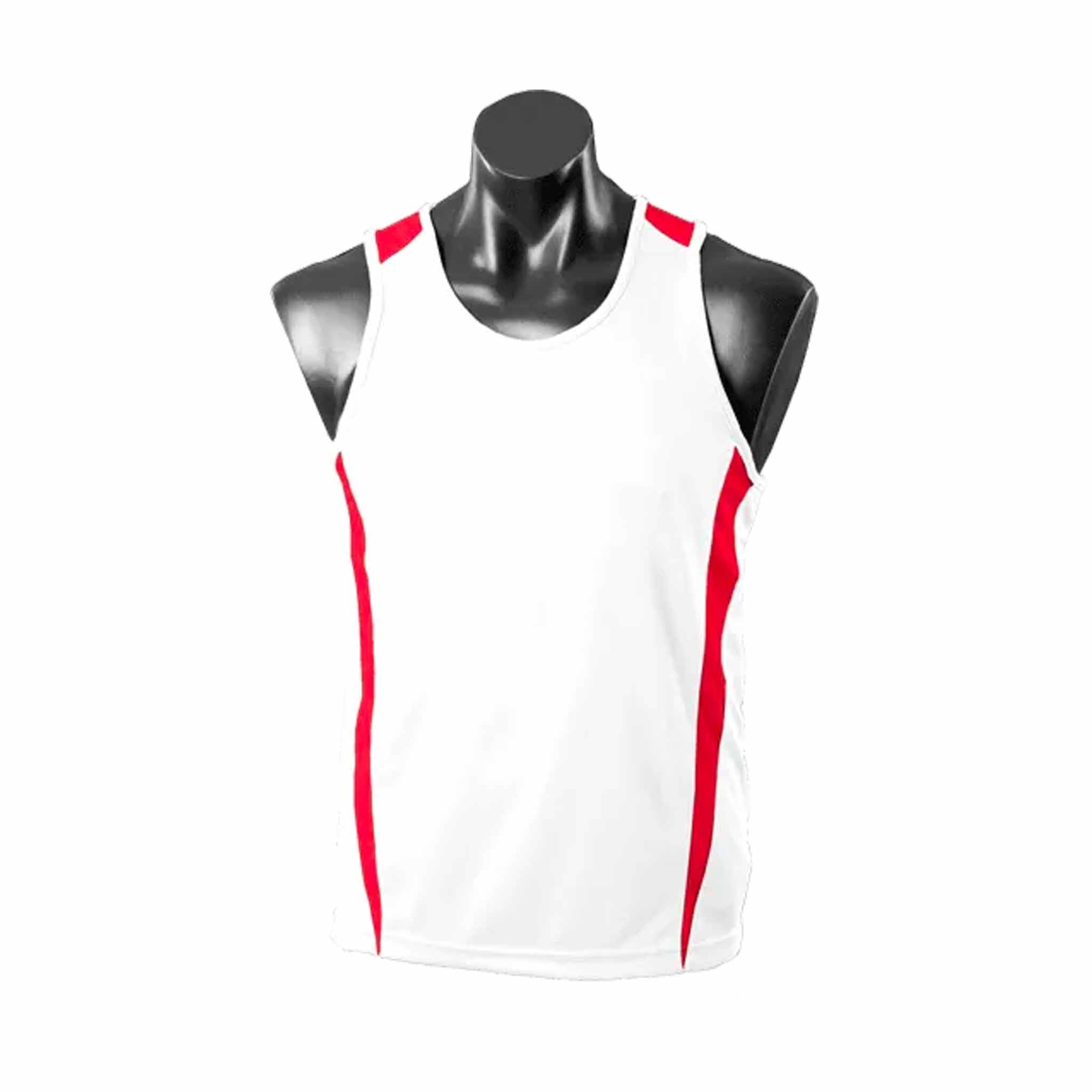 aussie pacific eureka singlet in white red