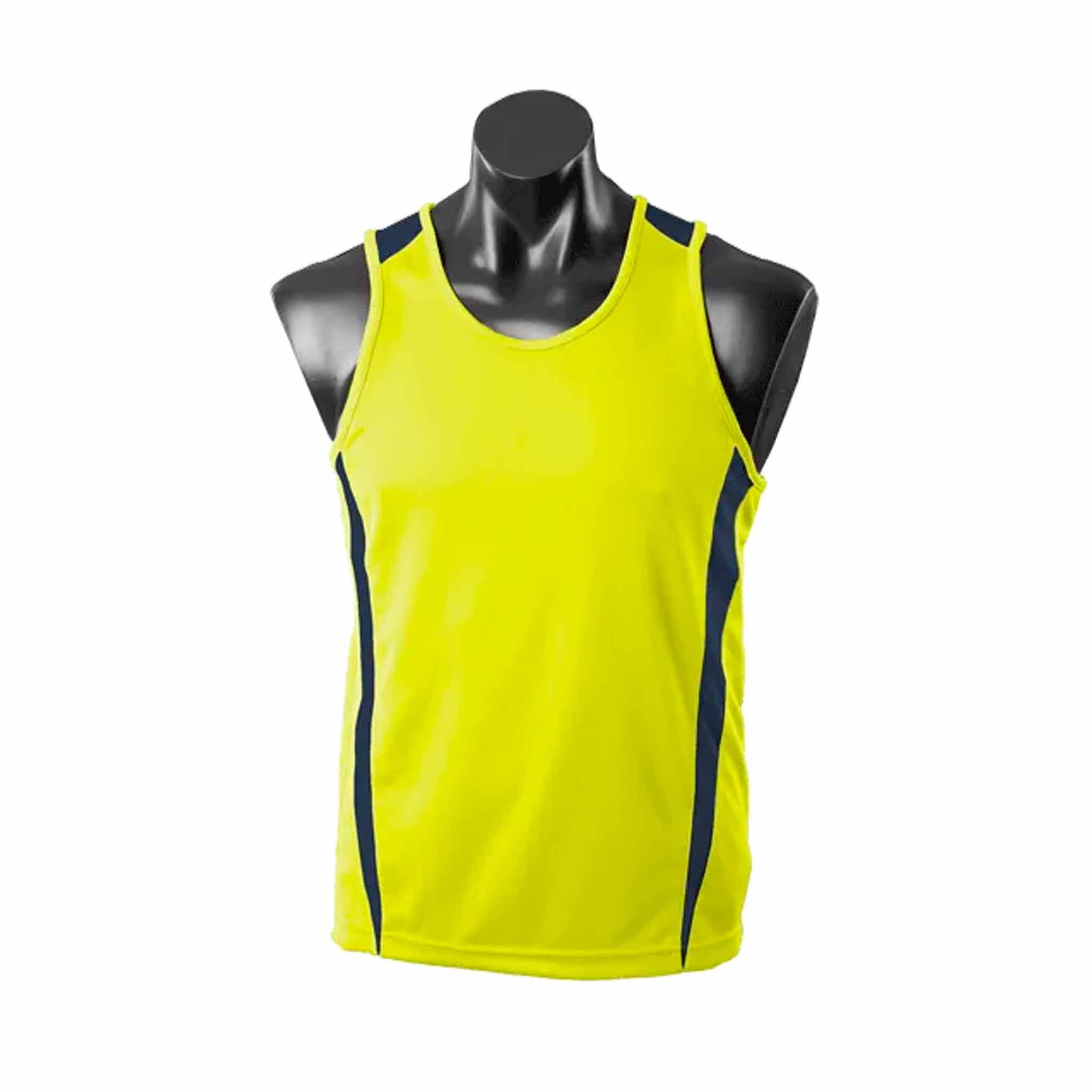 aussie pacific eureka singlet in yellow navy