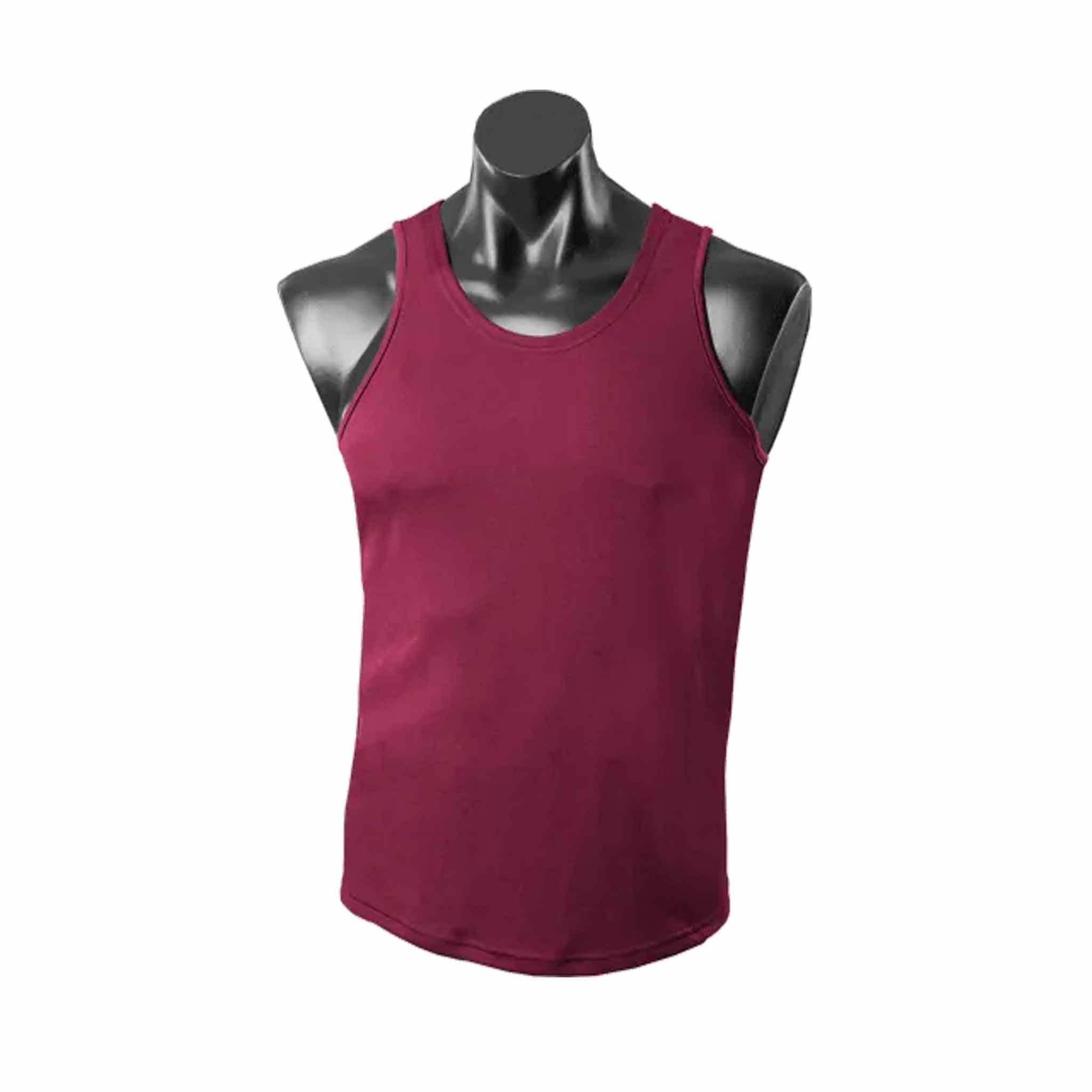 aussie pacific botany mens singlet in maroon