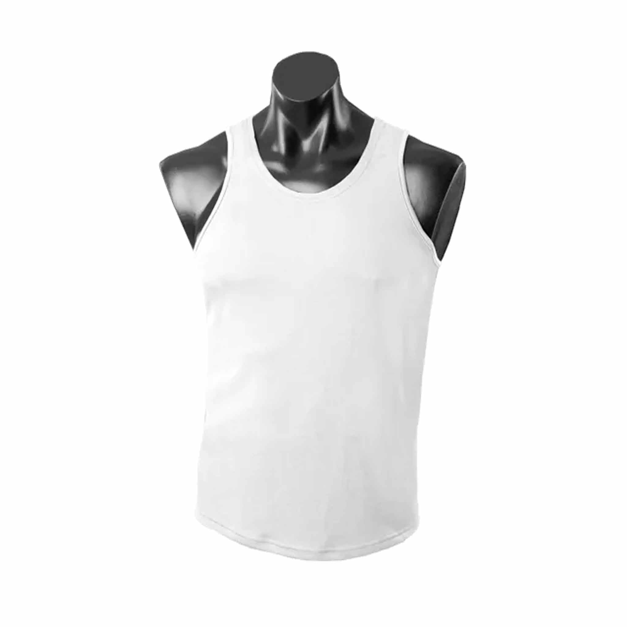 aussie pacific botany mens singlet in white