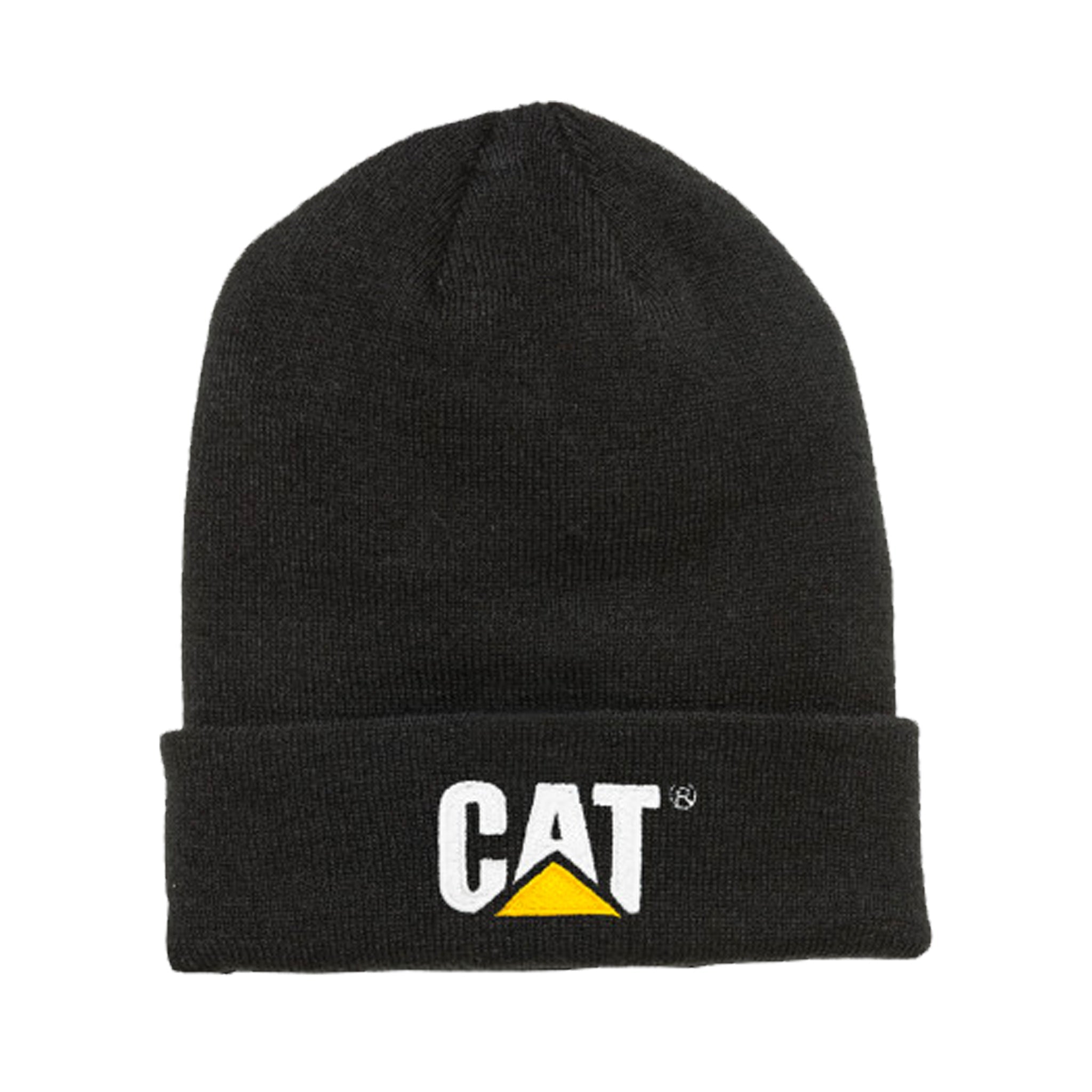 cat workwear trademark cuff beanie in black