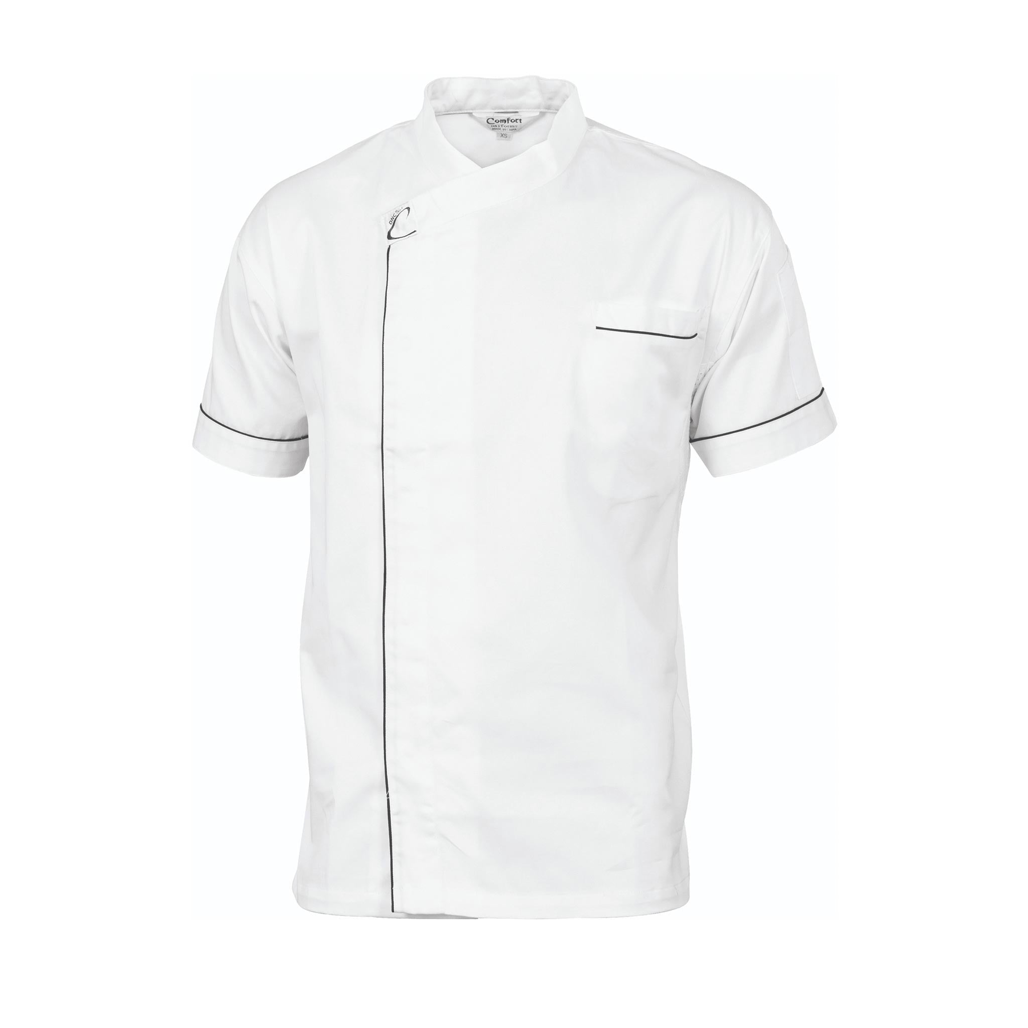 white short sleeve cool breeze modern chefs jacket