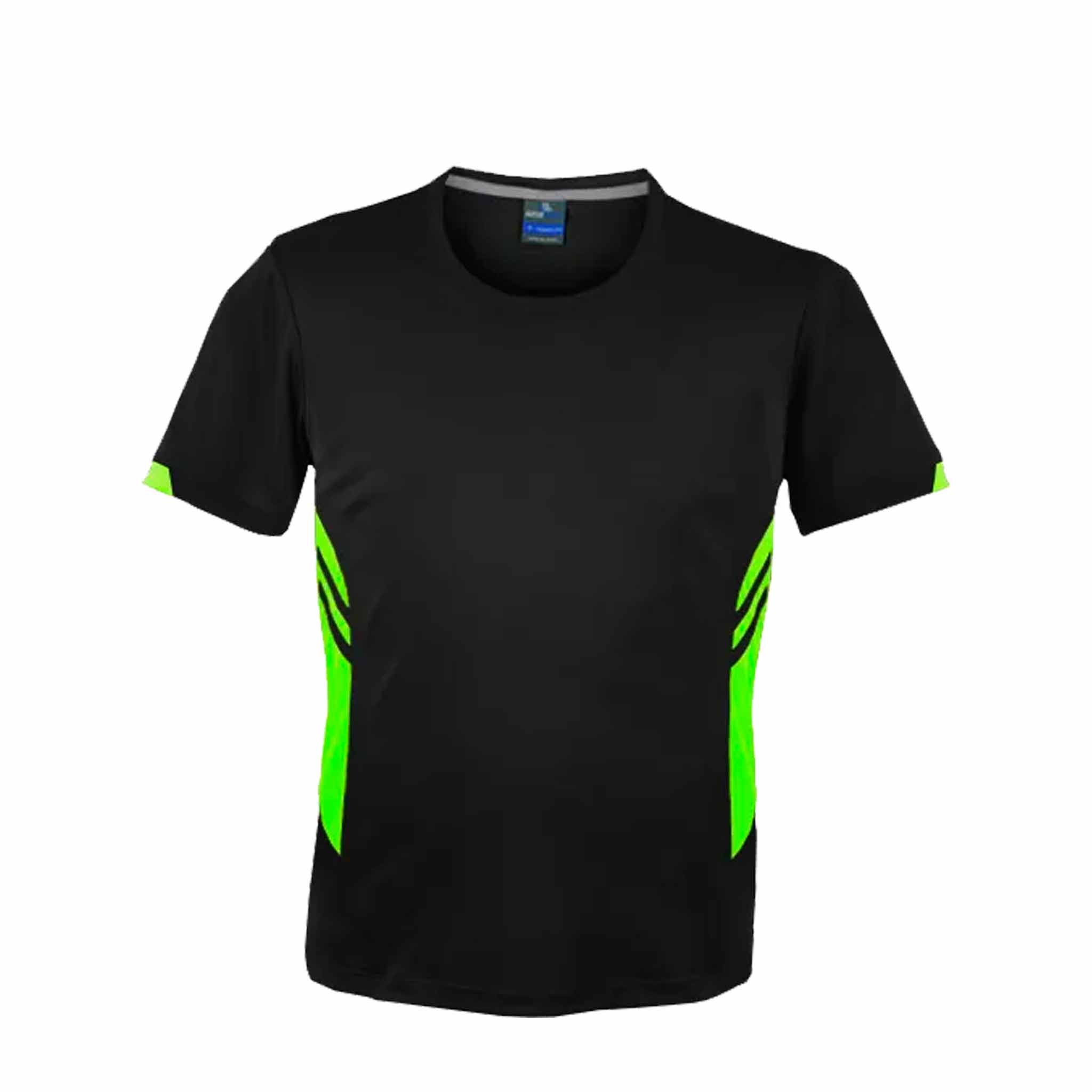 aussie pacific tasman tee in black neon green