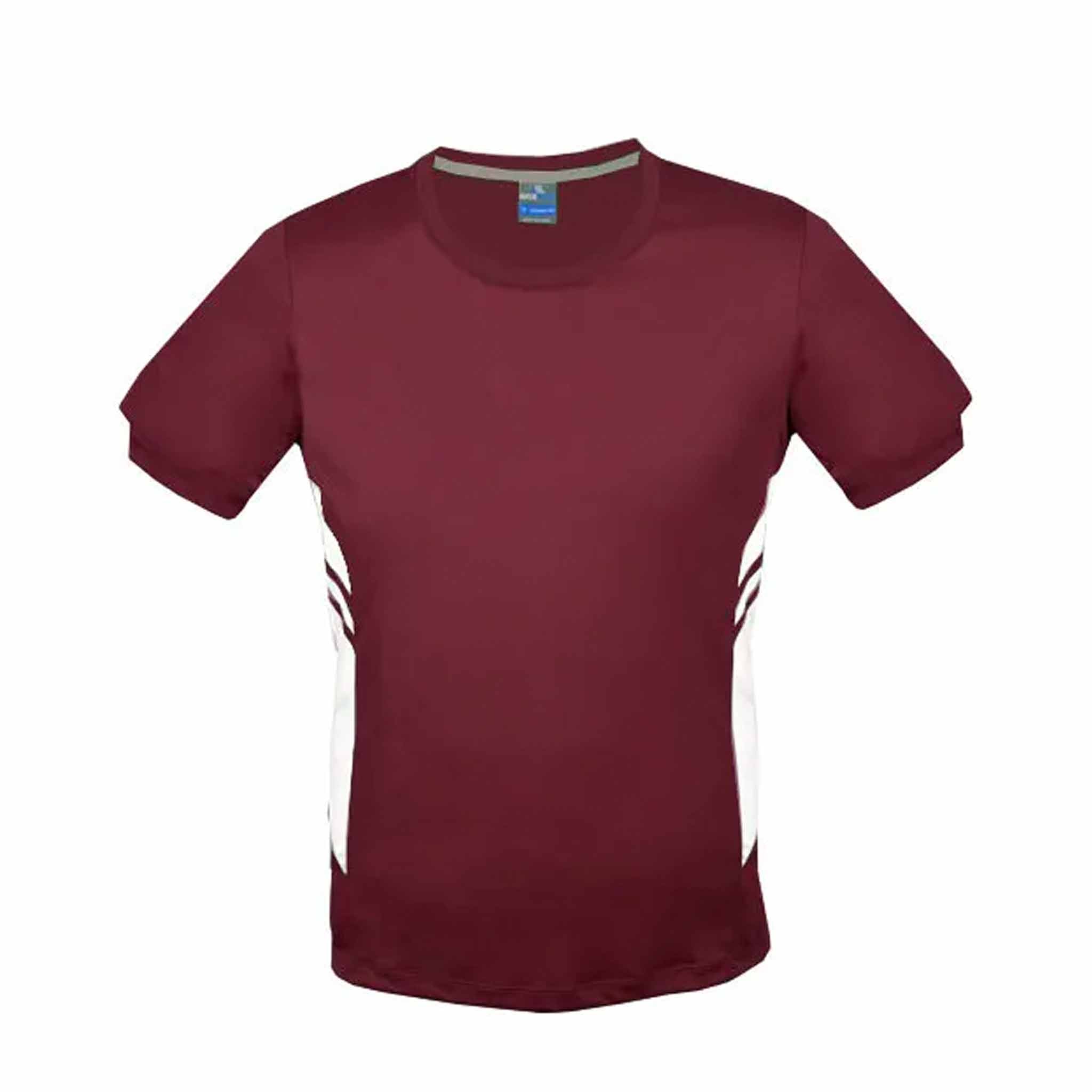 aussie pacific tasman tee in maroon white