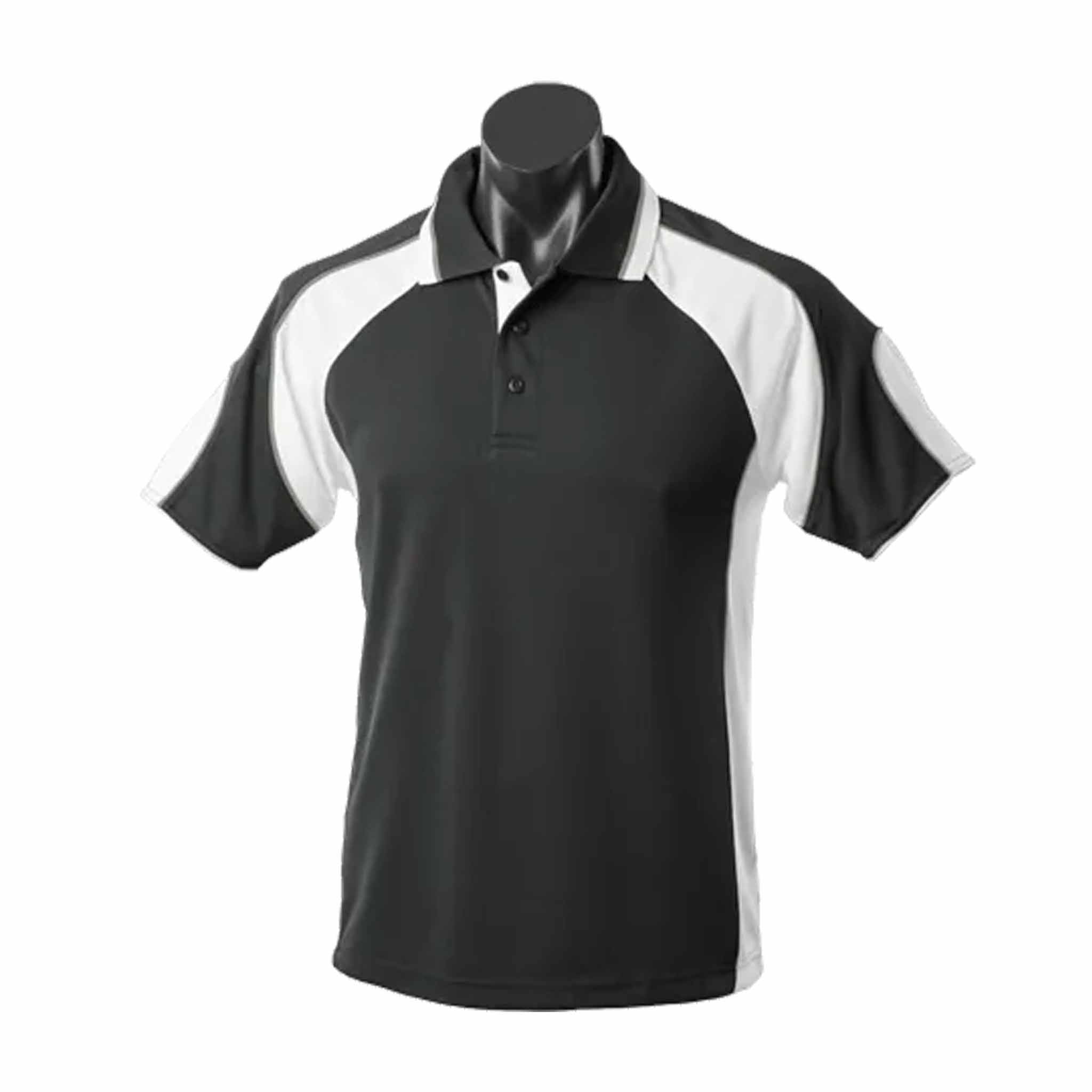 aussie pacific murray mens polo in black white